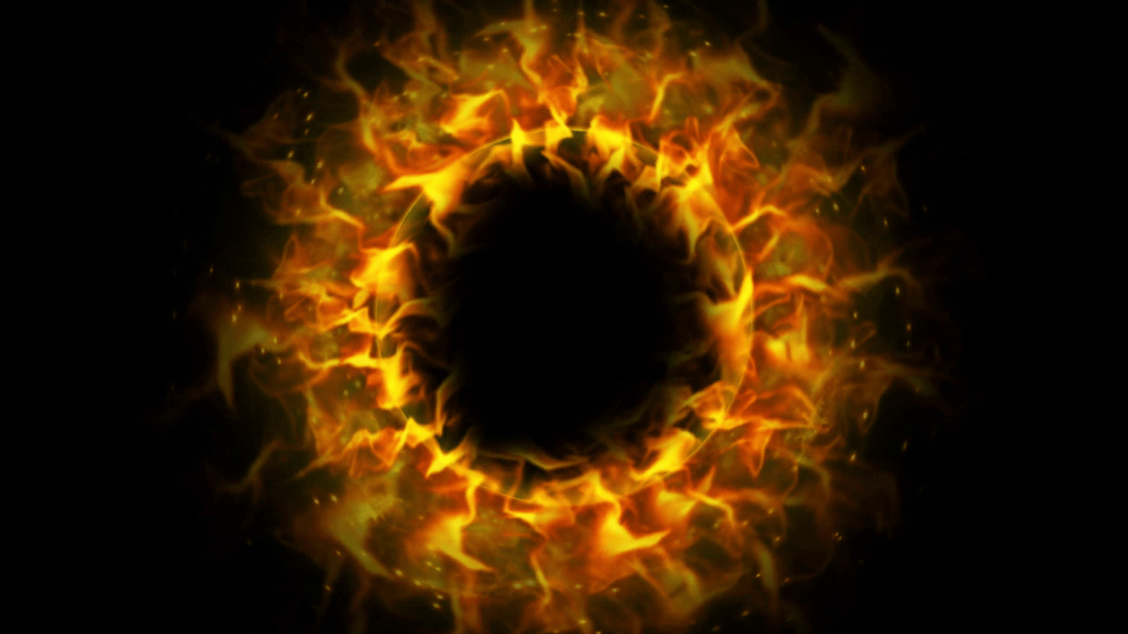Fiery Ring, Flames Background, with Alpha Channel, Loop, 4k Motion
