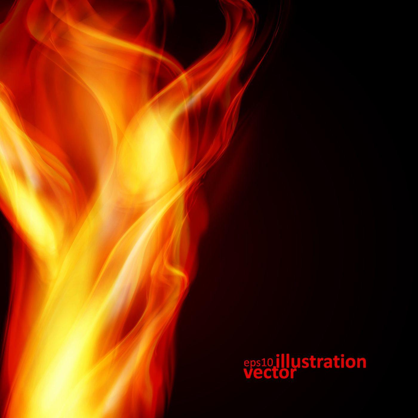 Realistic fiery background illustration vector 02 free download