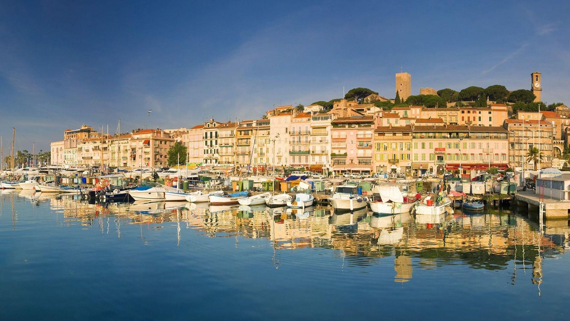 Yachts at coast in Cannes, France wallpaper and image