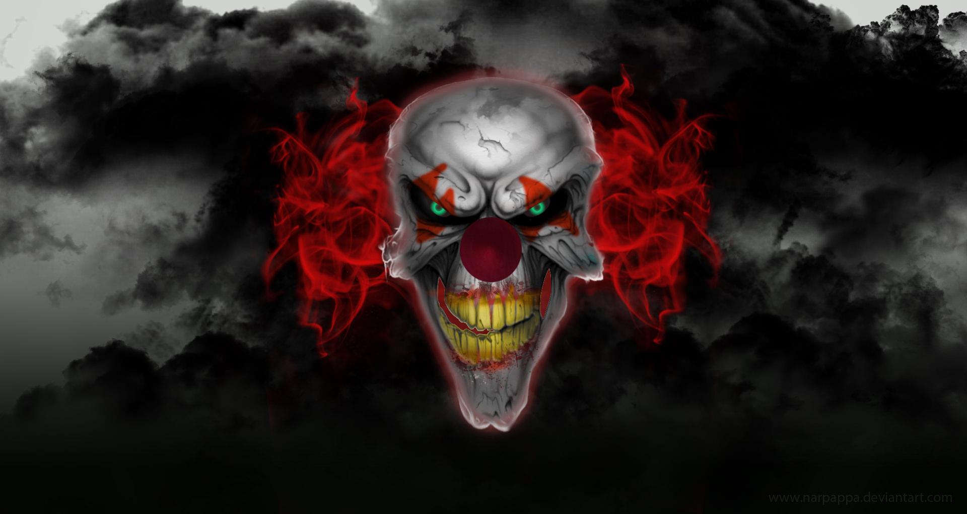 Scary Clown with Red Hair wallpaper from Clowns wallpaper