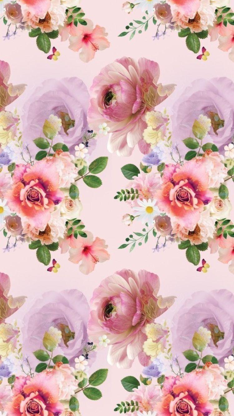 Pretty pink floral wallpaper #pink Dinner Party Drive
