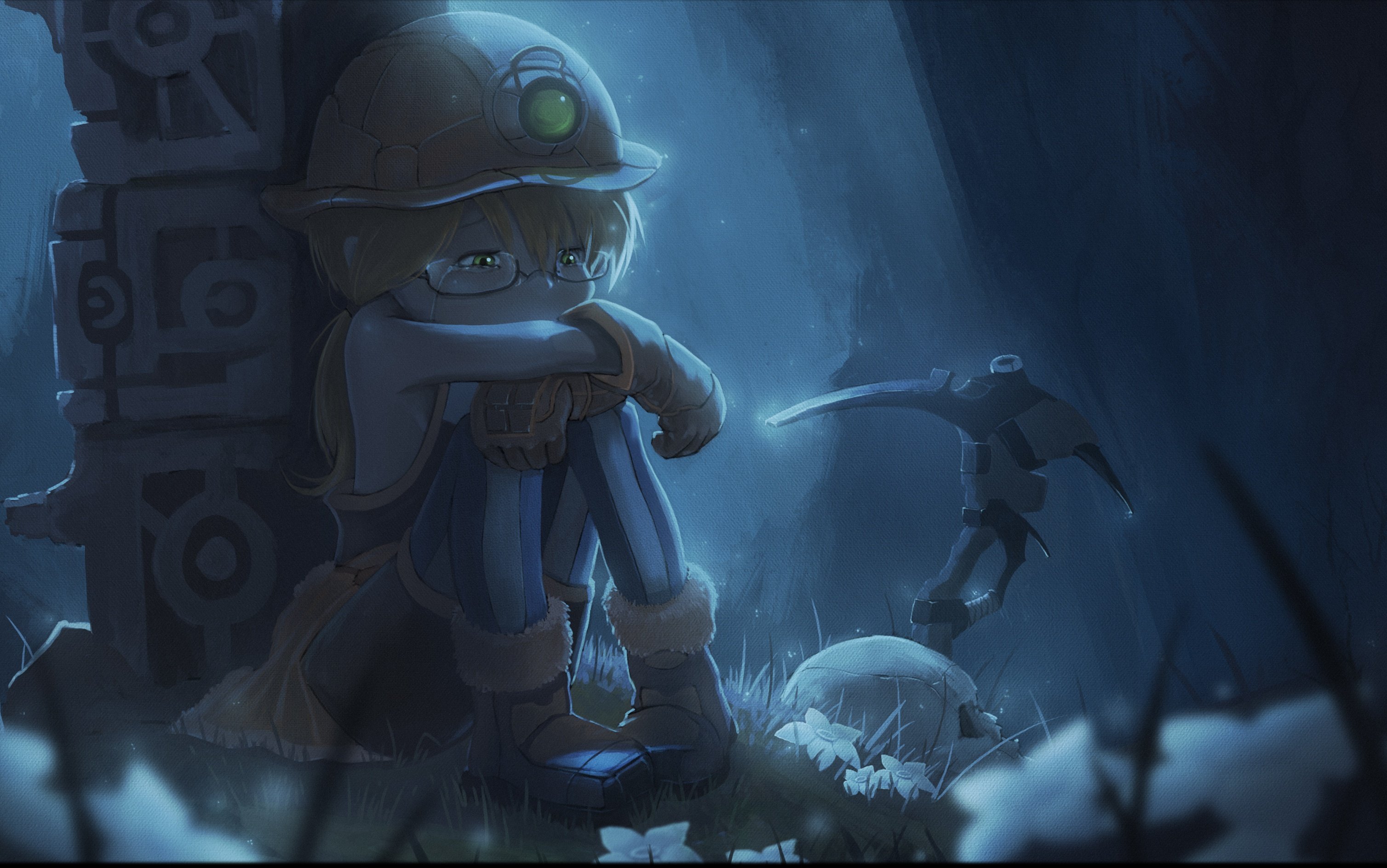 Wallpaper, Riko Made in Abyss, Made in Abyss, pickaxes, Miner