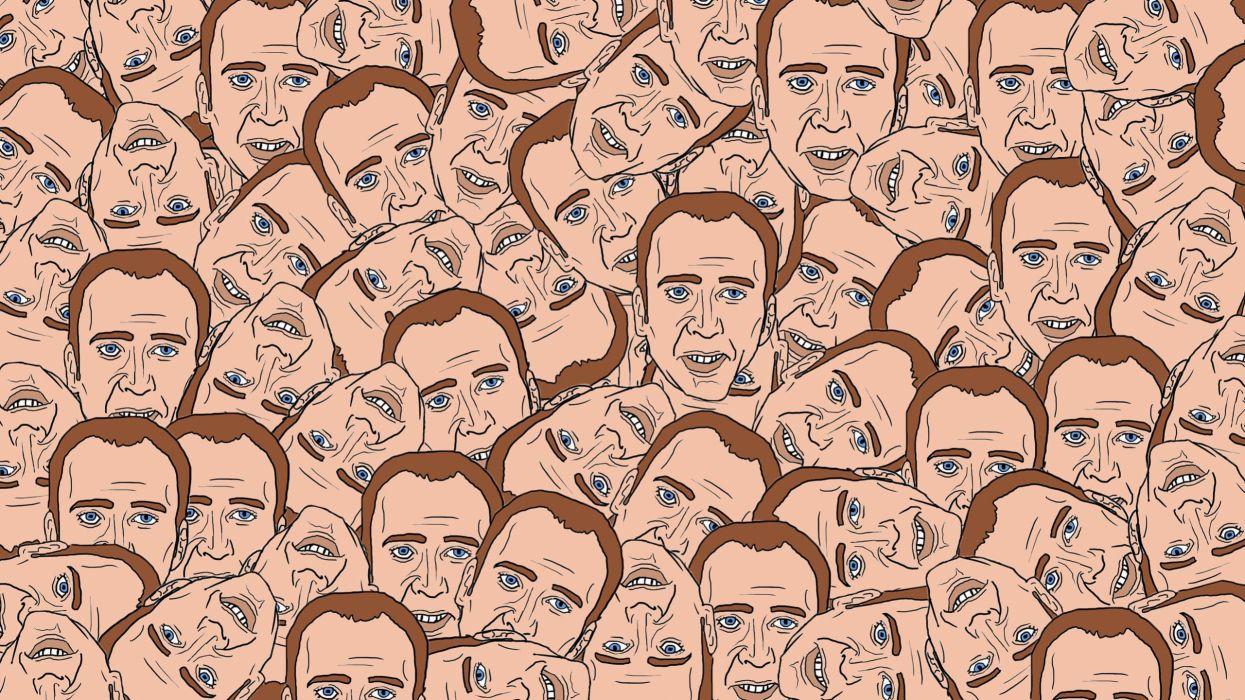Creepy WTF funny head disturbing Nicolas Cage wallpaperx1440