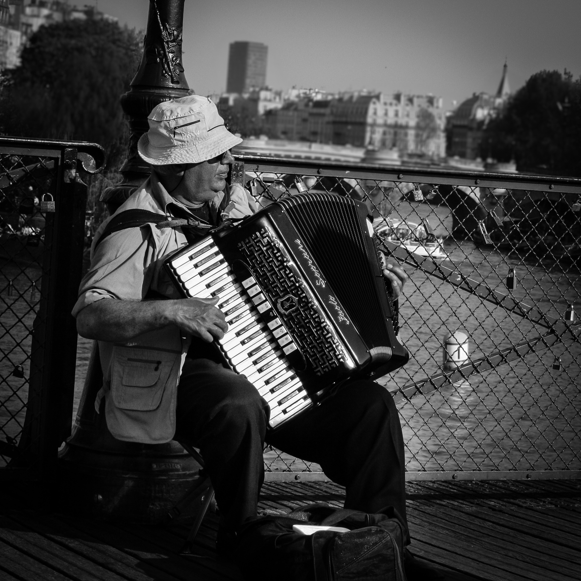 man playing accordion gray scale photo free image