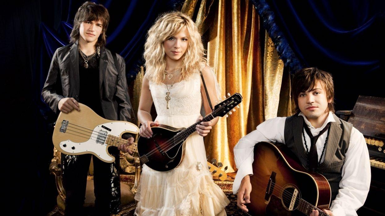 Blondes women perry curtains band white dress mandolin The Band