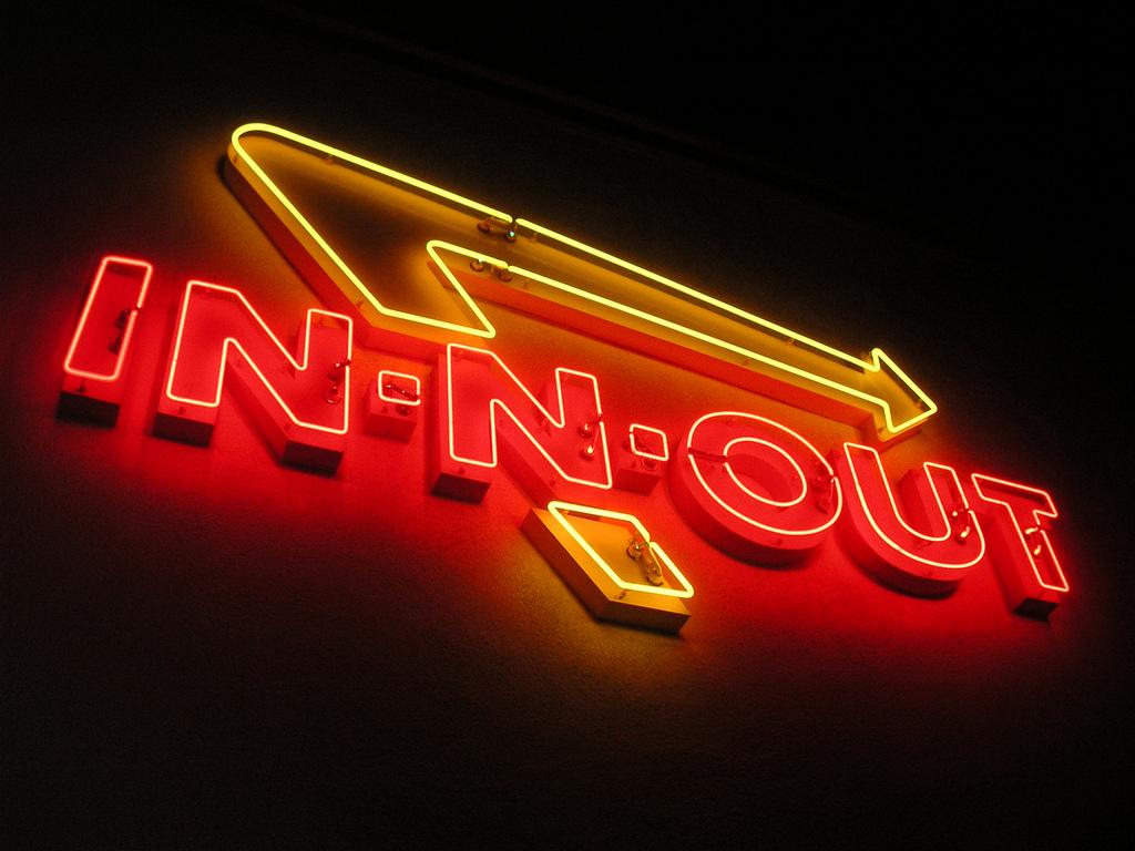 In N Out In Neon (Irvine). In N Out Burger Was California's