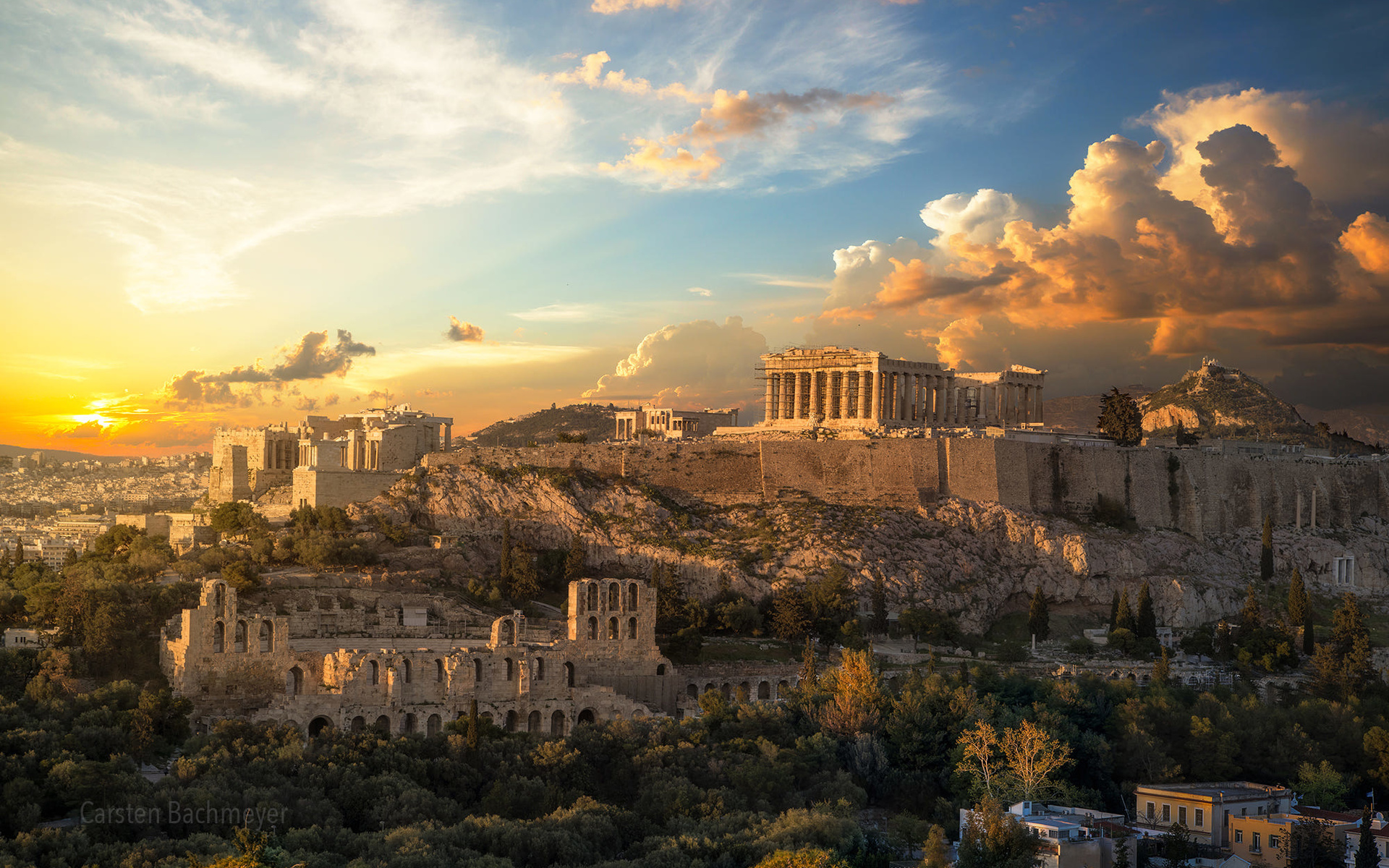 Download wallpaper Acropolis of Athens, greek architecture, greek