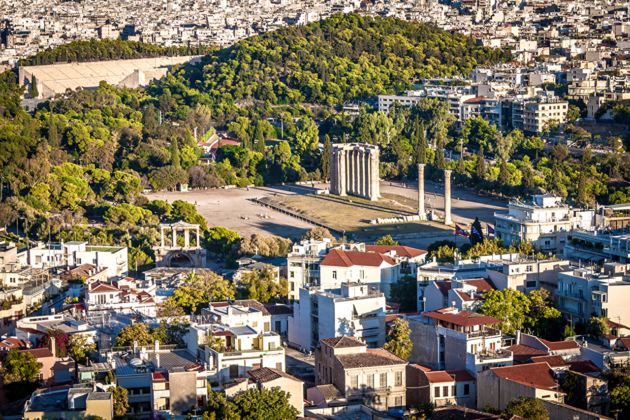 Wallpaper Greece Athens From above Cities Building