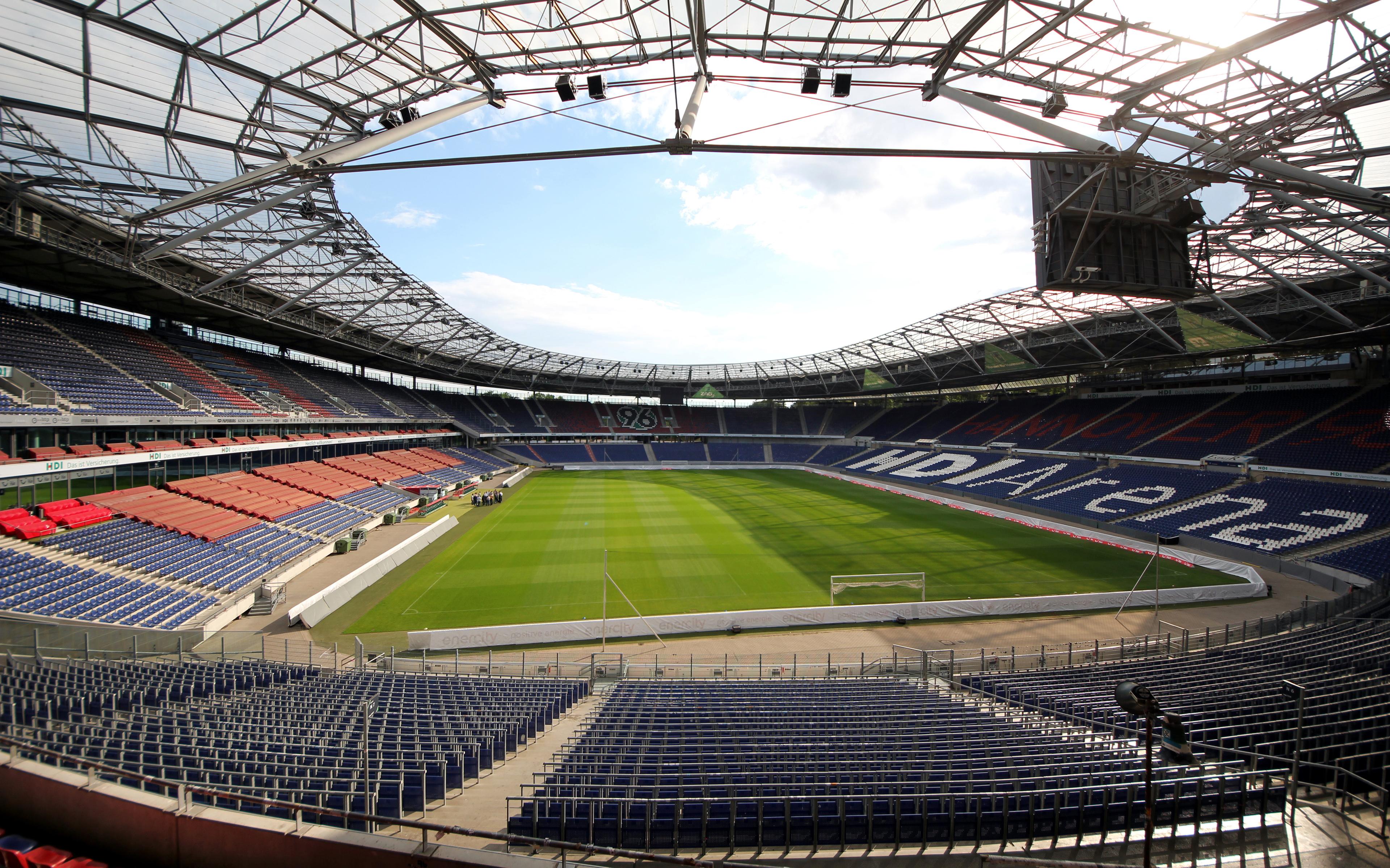 Download wallpaper HDI Arena, Hannover football stadium, 4k