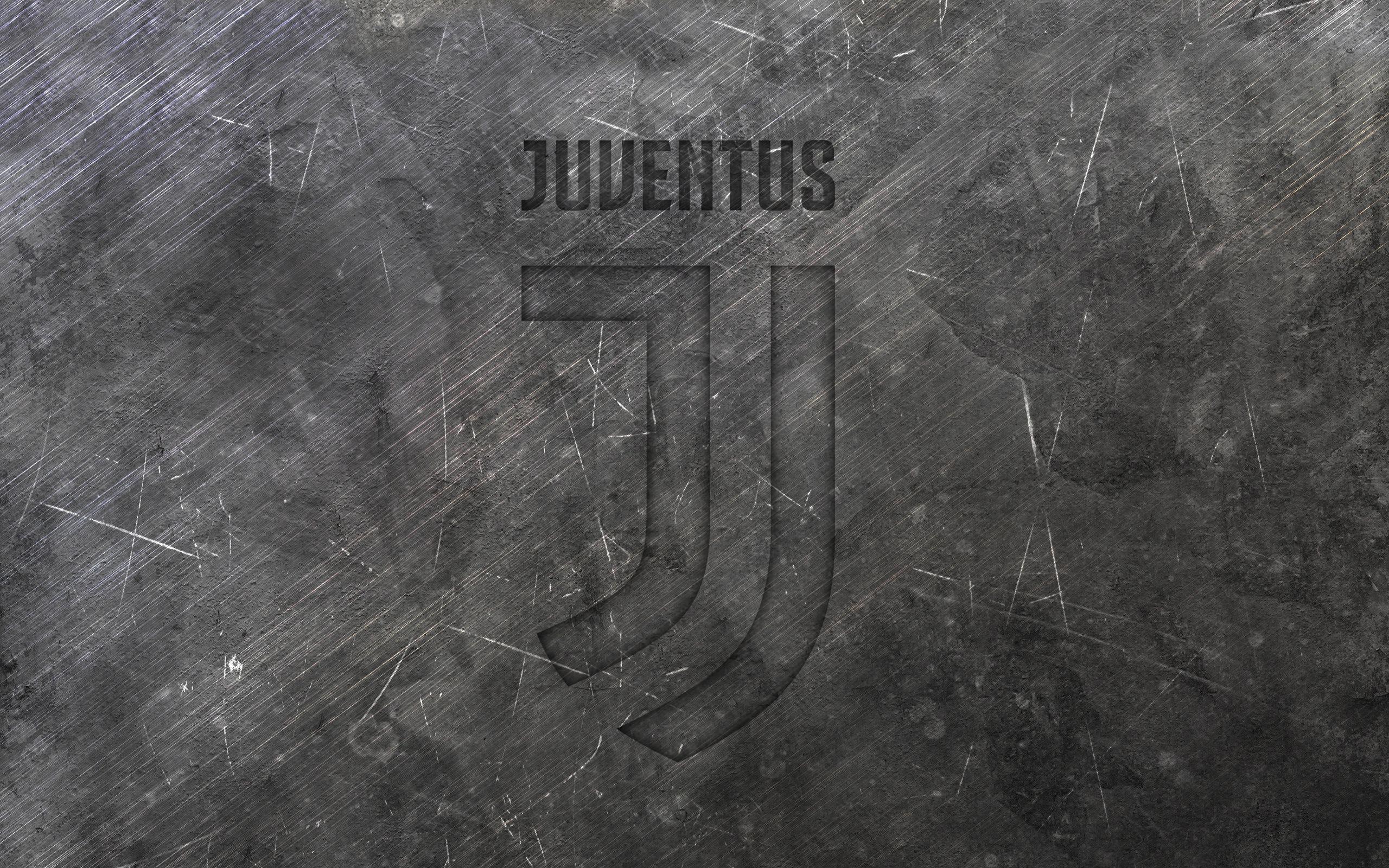 Download wallpaper Juventus, new logo, metal texture, new emblem