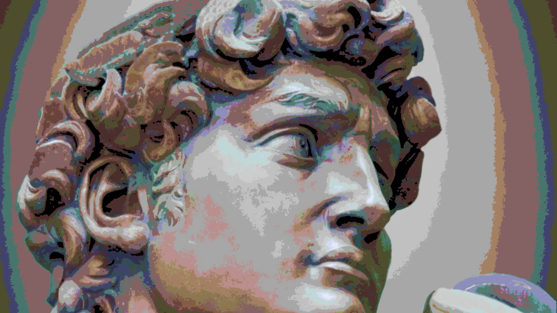 Detail Close Up Of Michelangelo's David Statue With The Effect