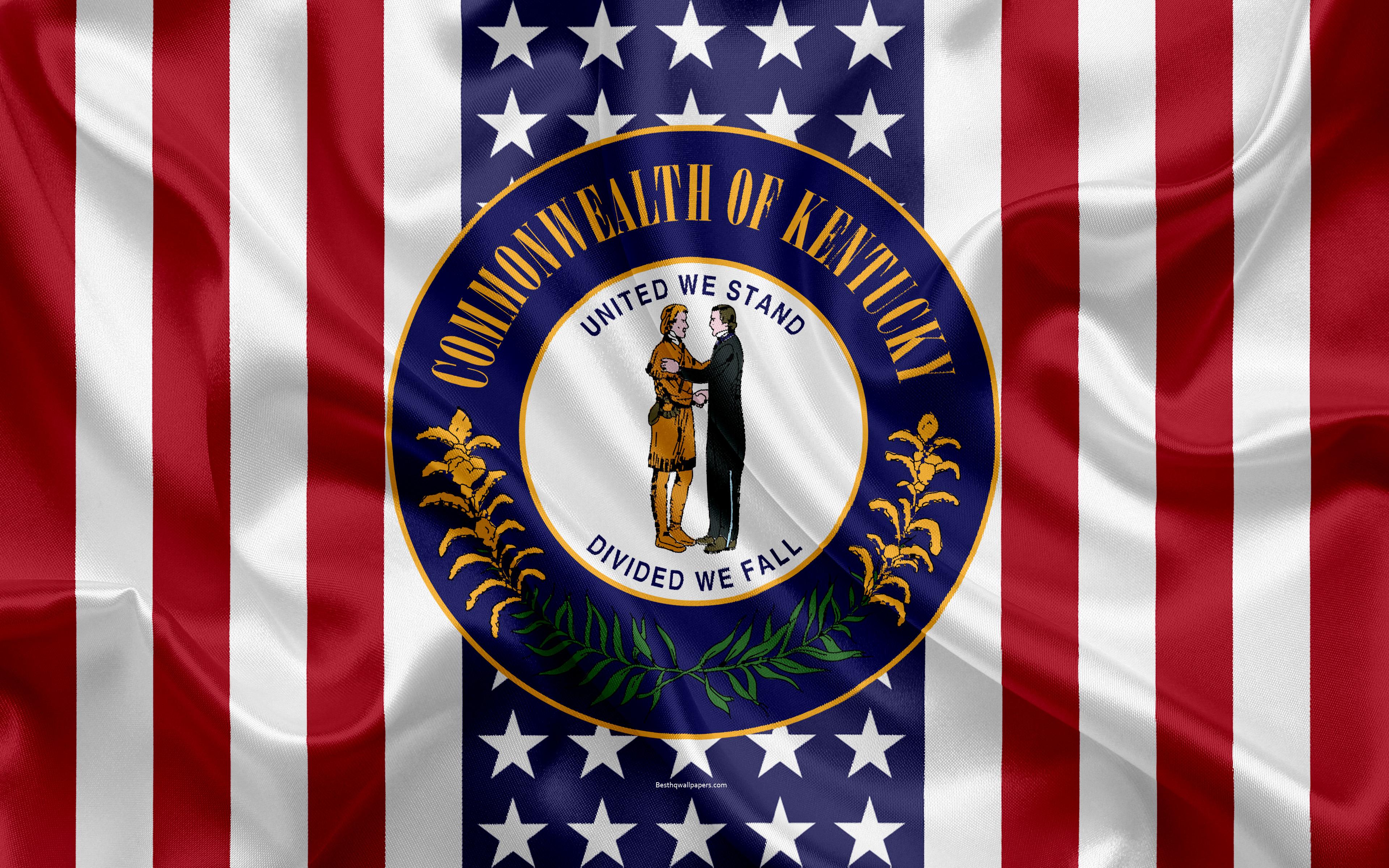 Download wallpaper Kentucky, USA, 4k, American state, Seal
