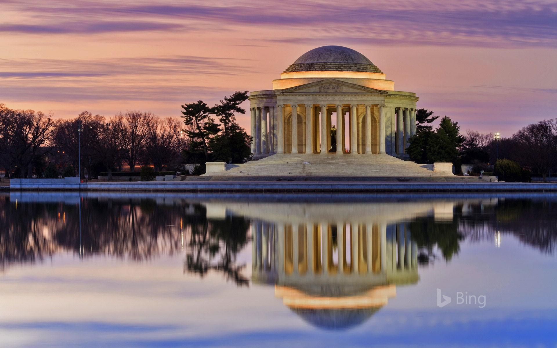 Thomas Jefferson Memorial reflected in the Tidal Basin, Washington