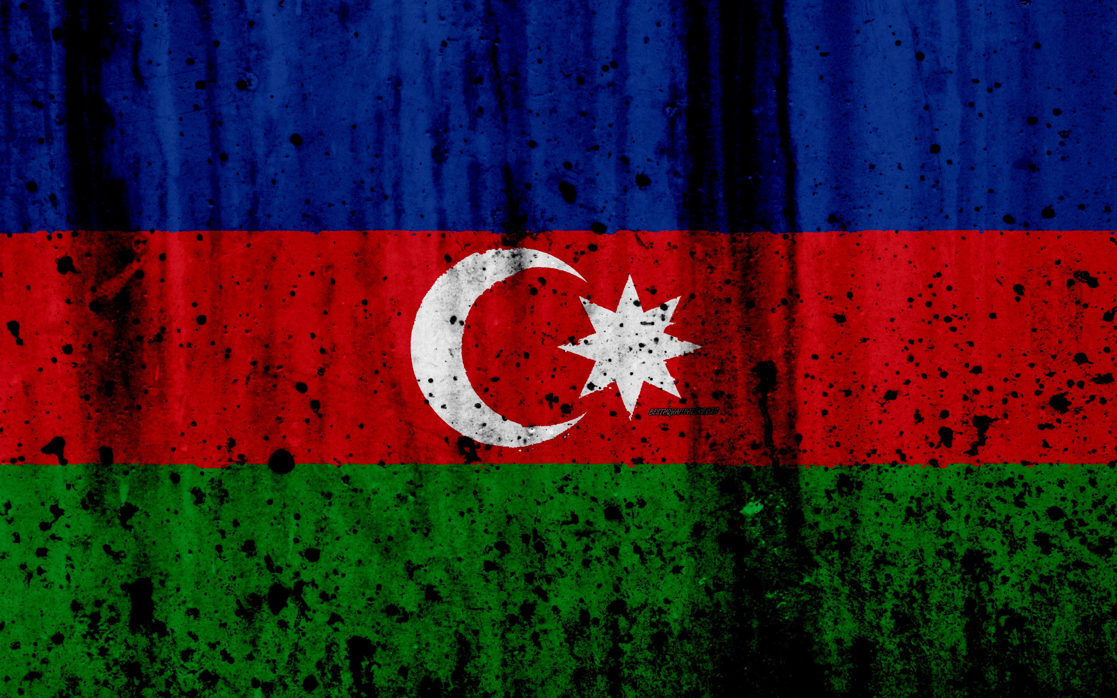 Download wallpaper Azerbaijani flag, 4k, grunge, flag of Azerbaijan