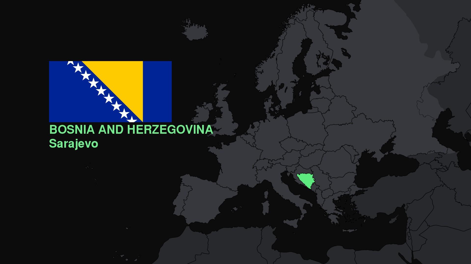 Bosnia and Herzegovina, Europe, Flag, Map Wallpaper HD / Desktop