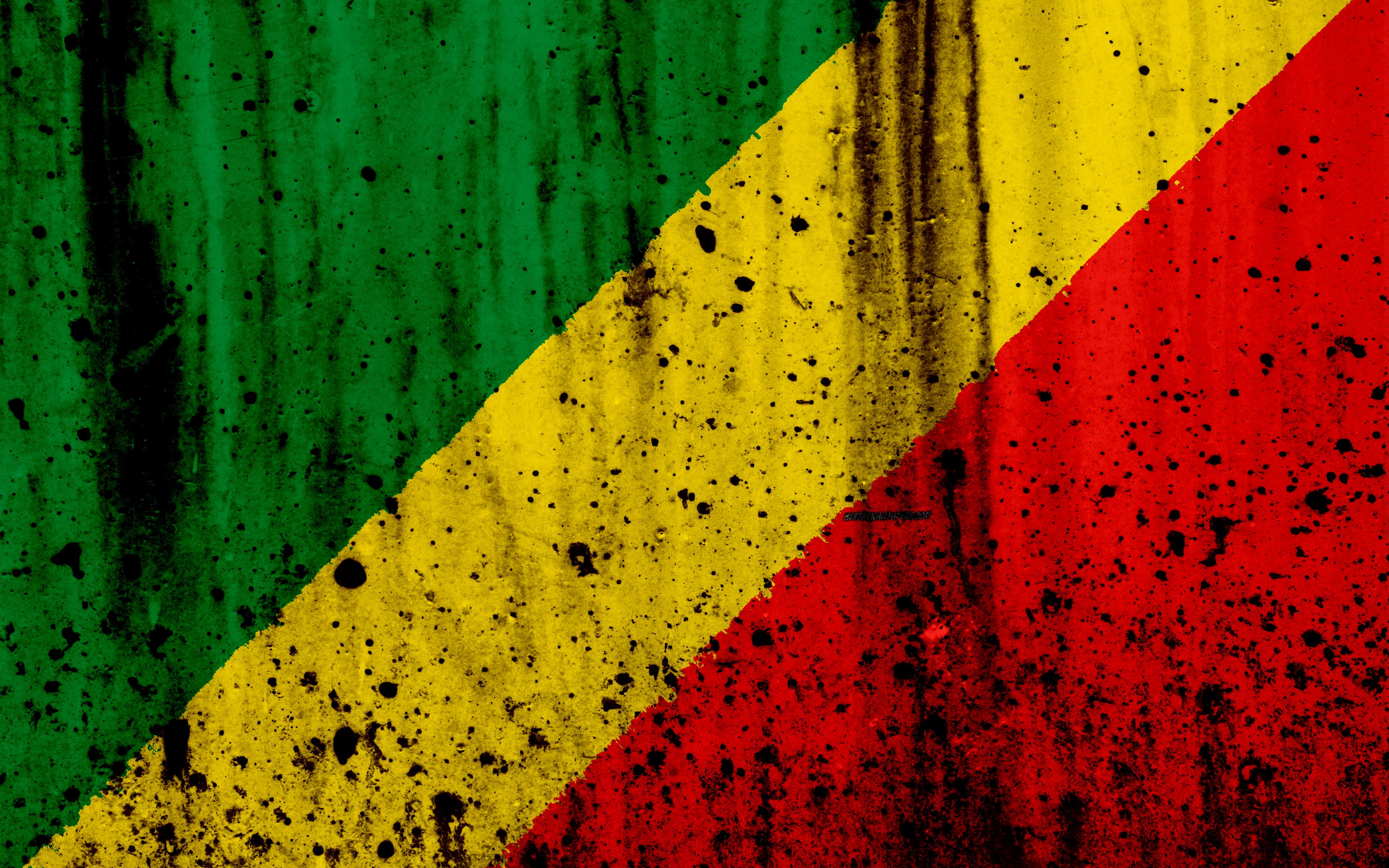 Download wallpaper Congosolian flag, 4k, grunge, flag of Congo