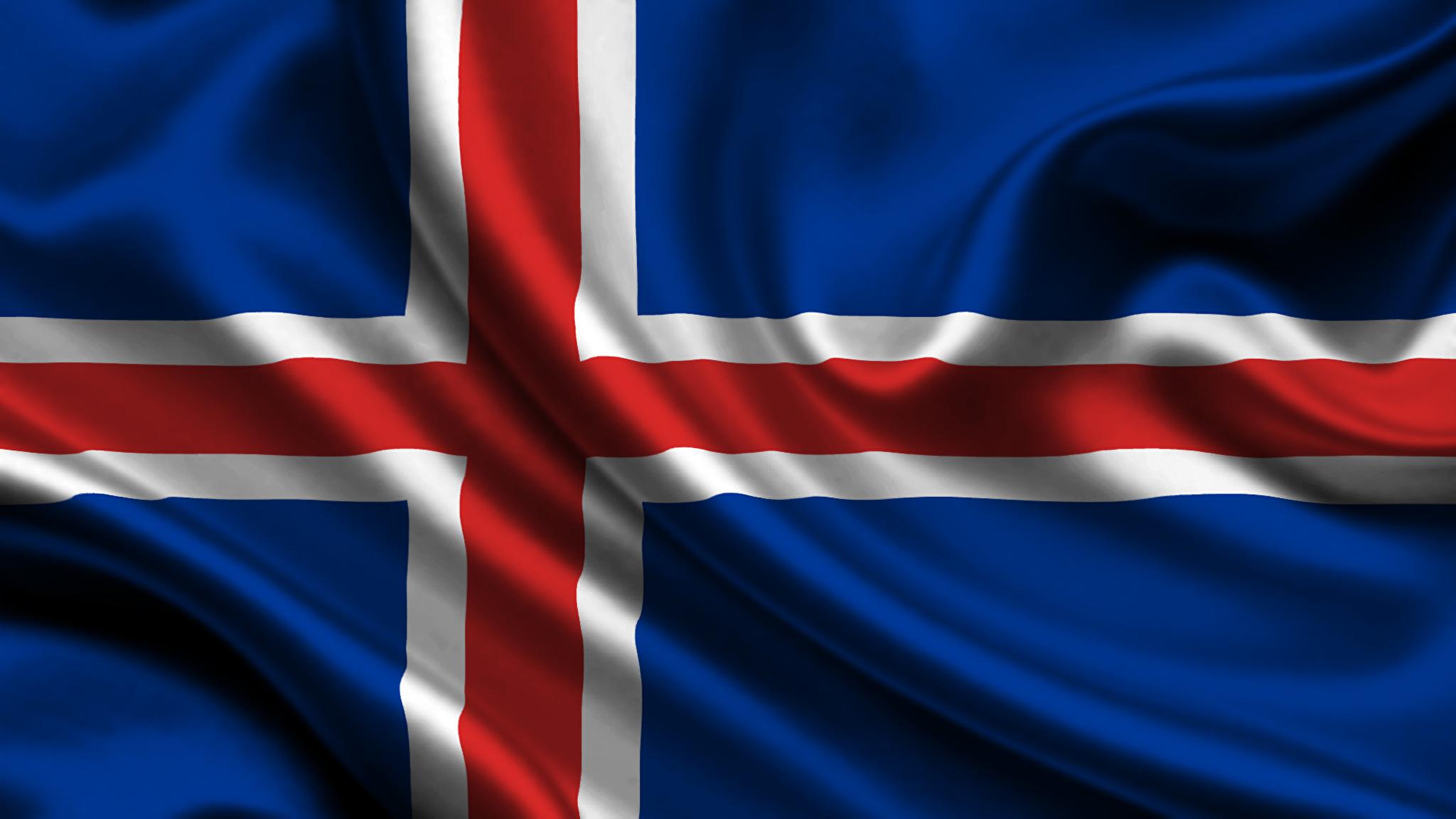 Wallpaper Iceland Flag Cross 2048x1152