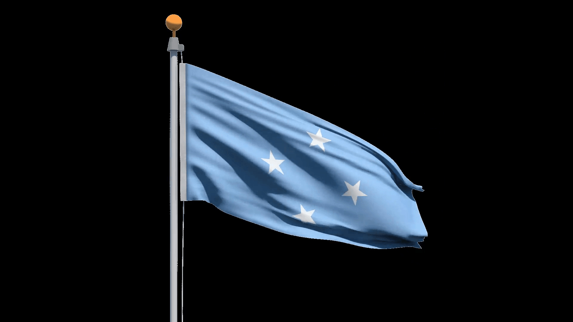 Flag of the Federated States of Micronesia waving in the wind