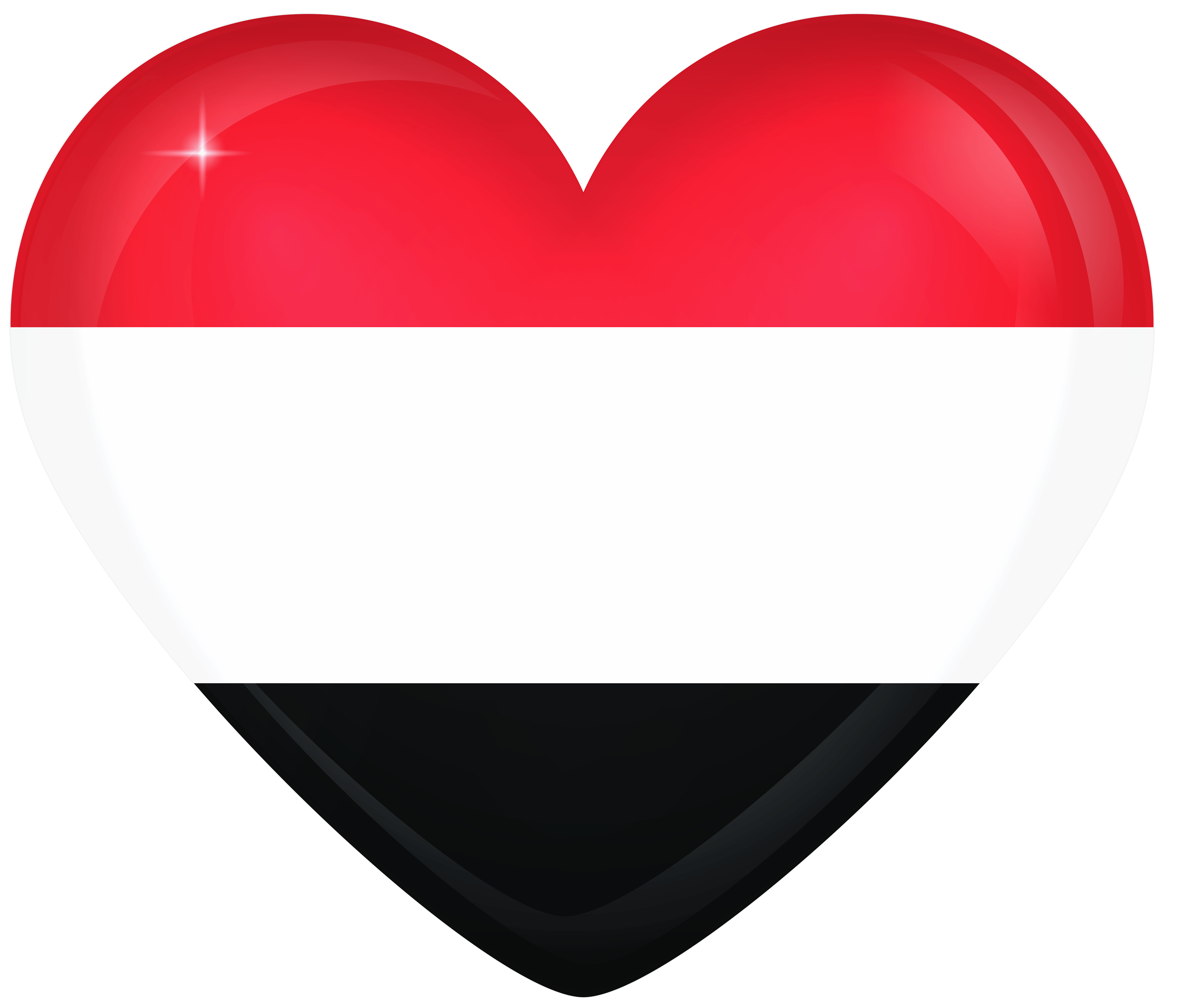 Yemen Large Heart Flag Quality Image