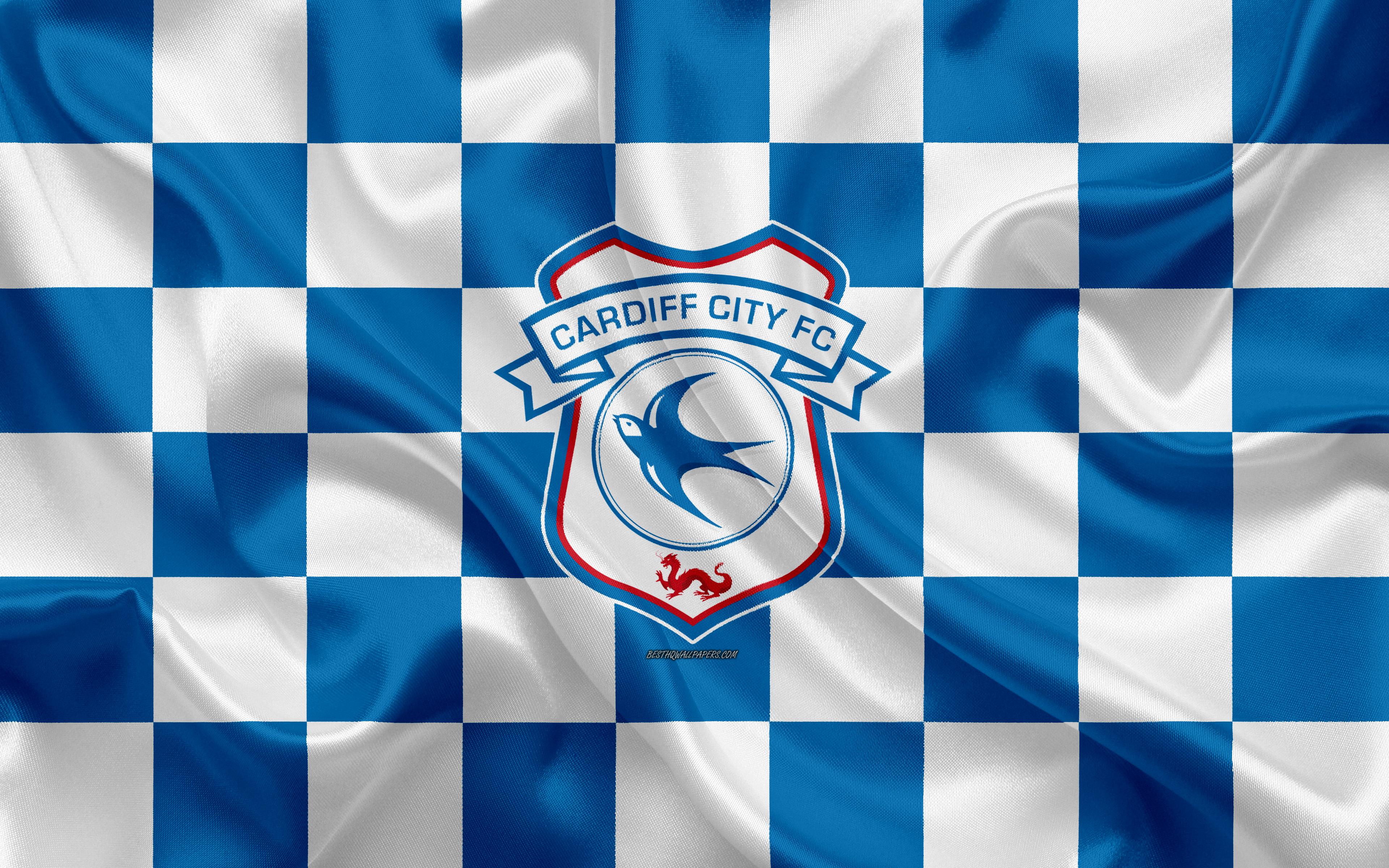 Download wallpaper Cardiff City FC, 4k, logo, creative art, blue