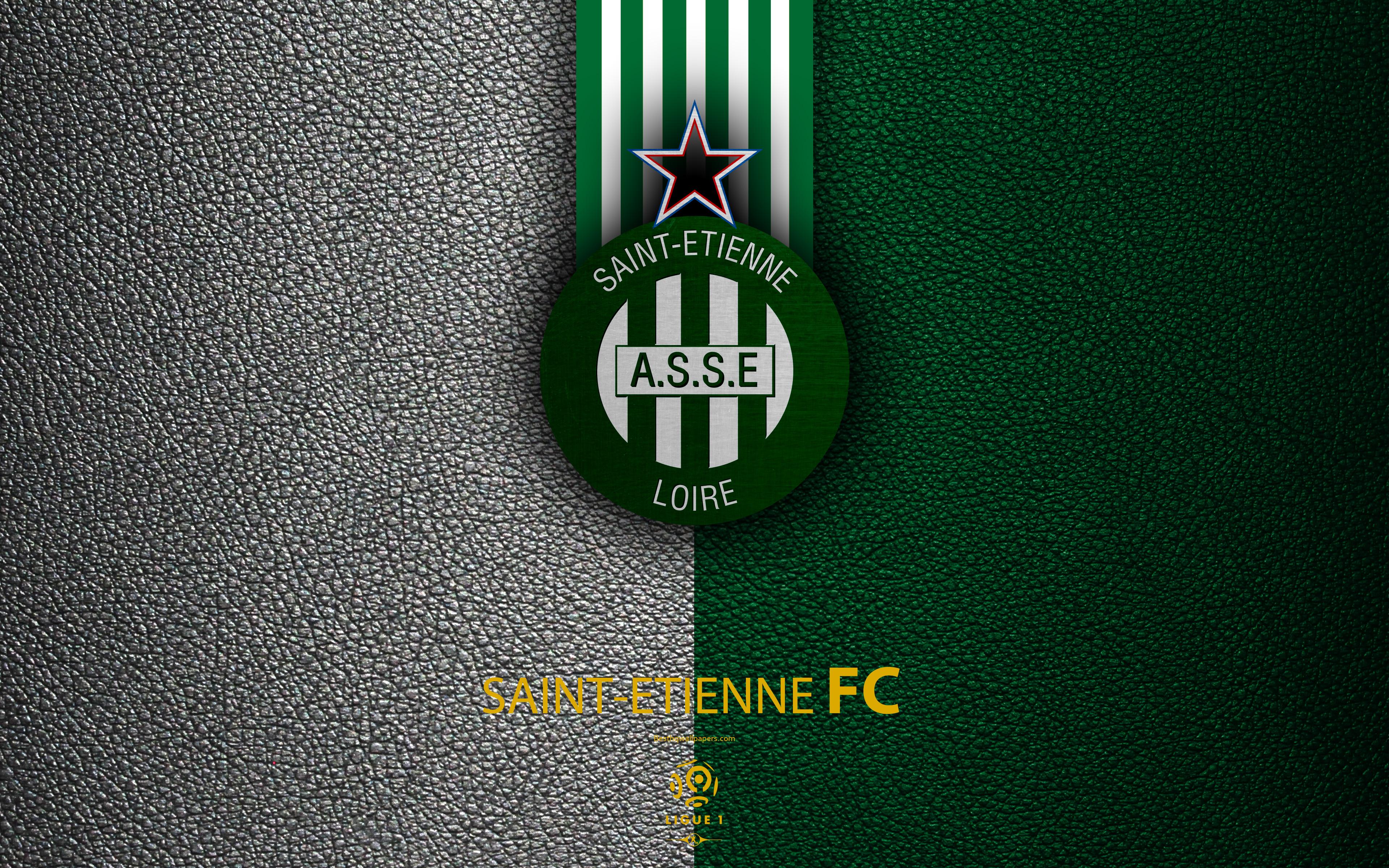 Download Wallpaper AS Saint Etienne, FC, 4K, French Football Club