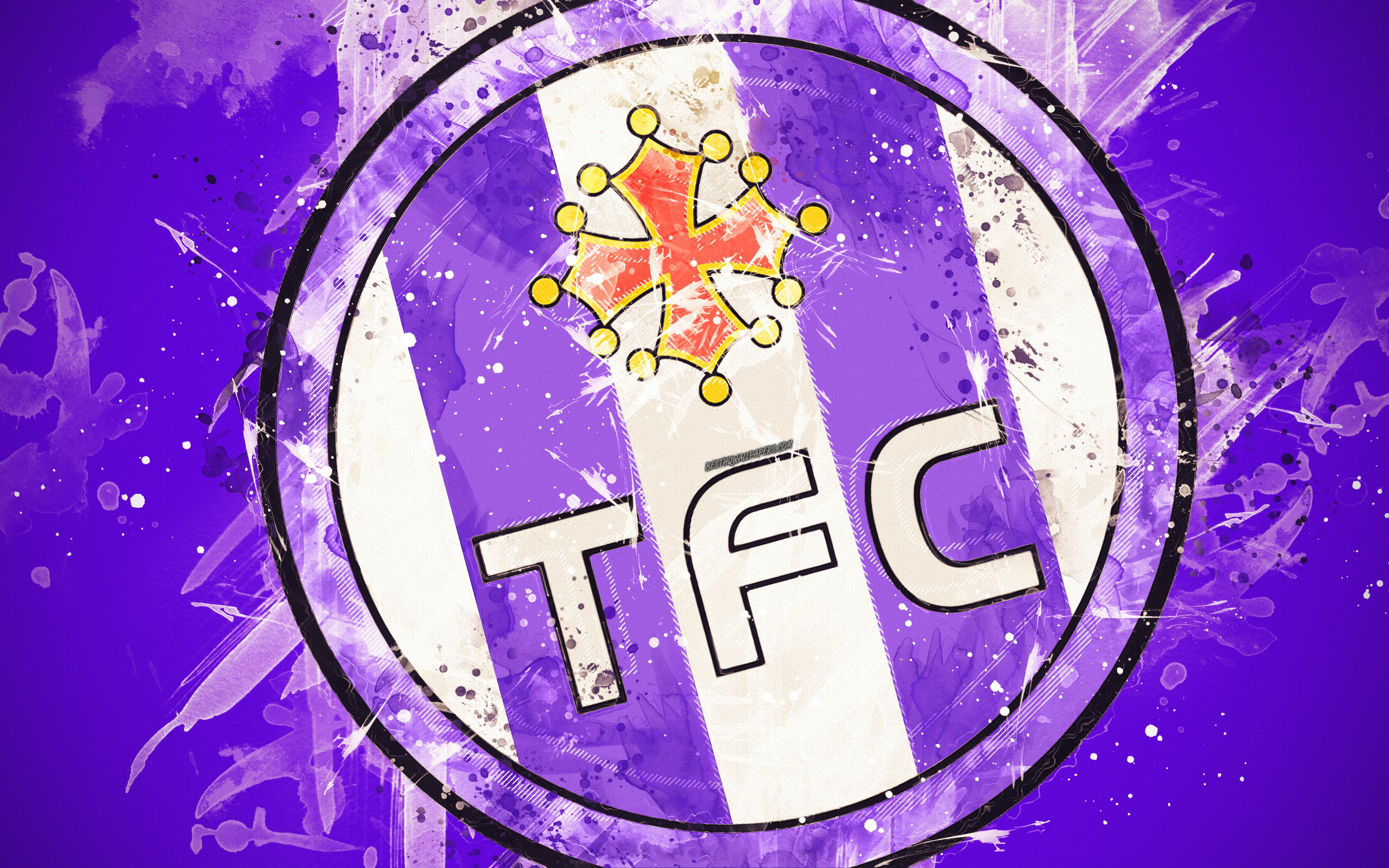 Download wallpaper Toulouse FC, 4k, paint art, creative, French