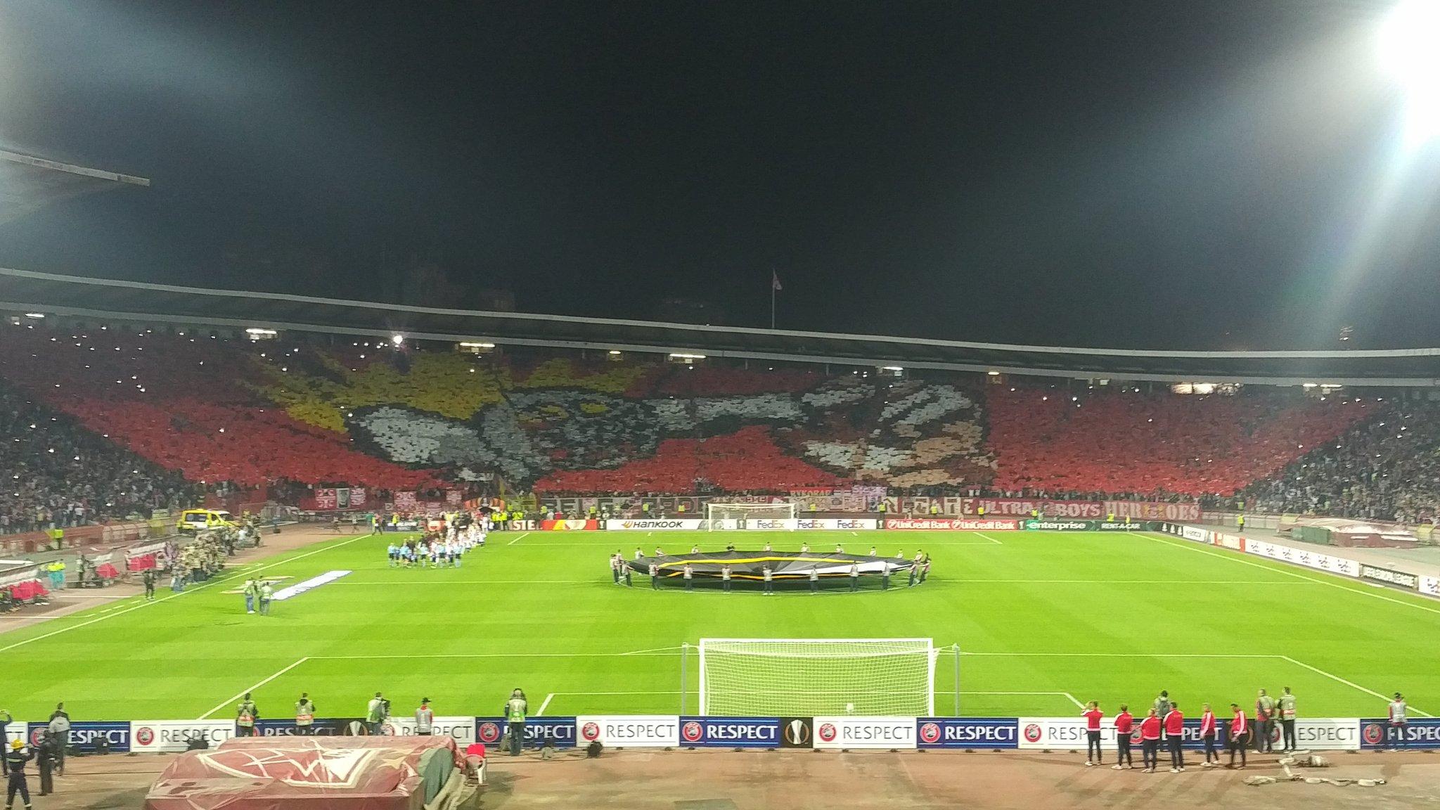 Interesting choreography before the match by Red Star fans :)