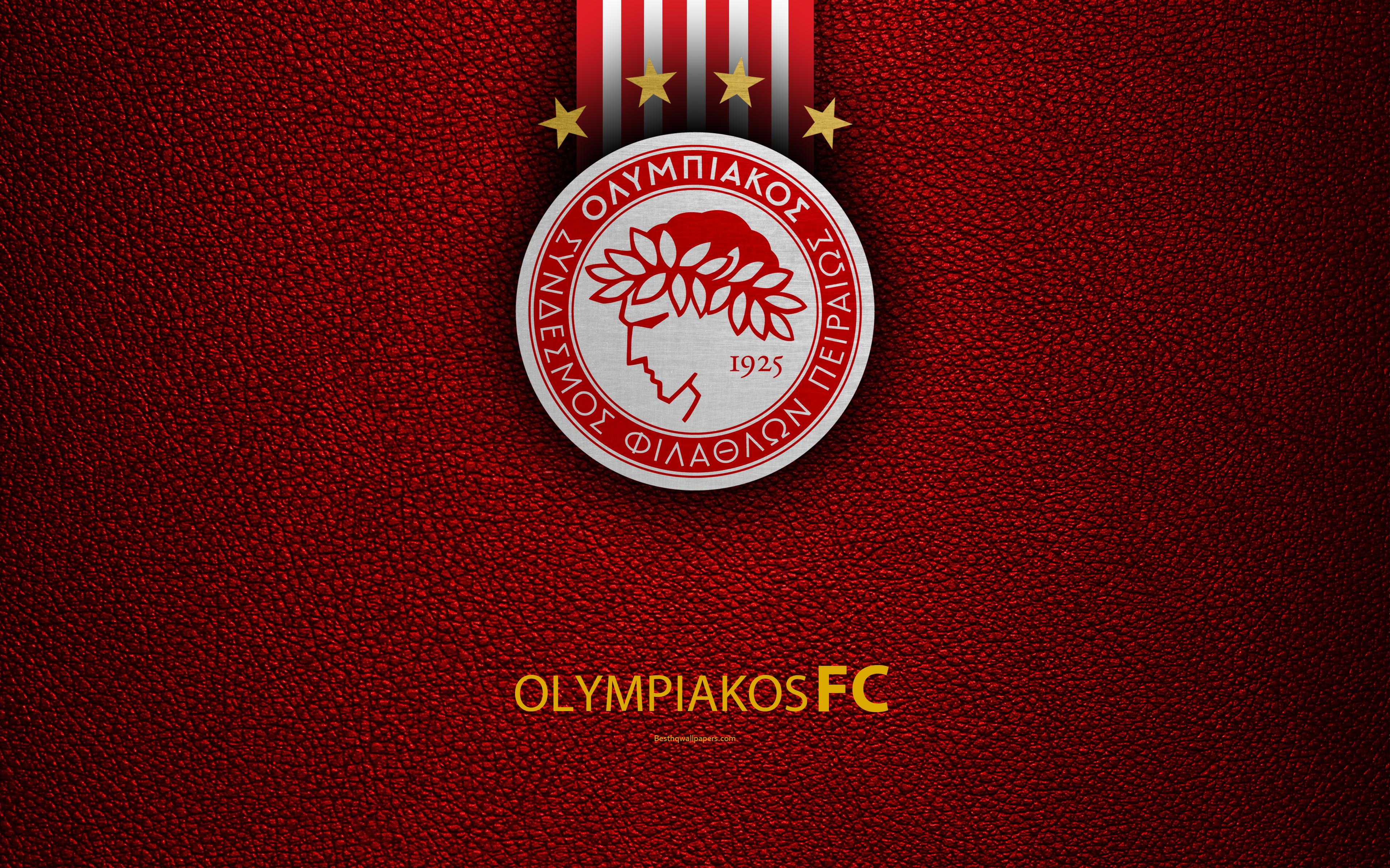 Download wallpaper Olympiakos FC, 4k, logo, Greek Super League