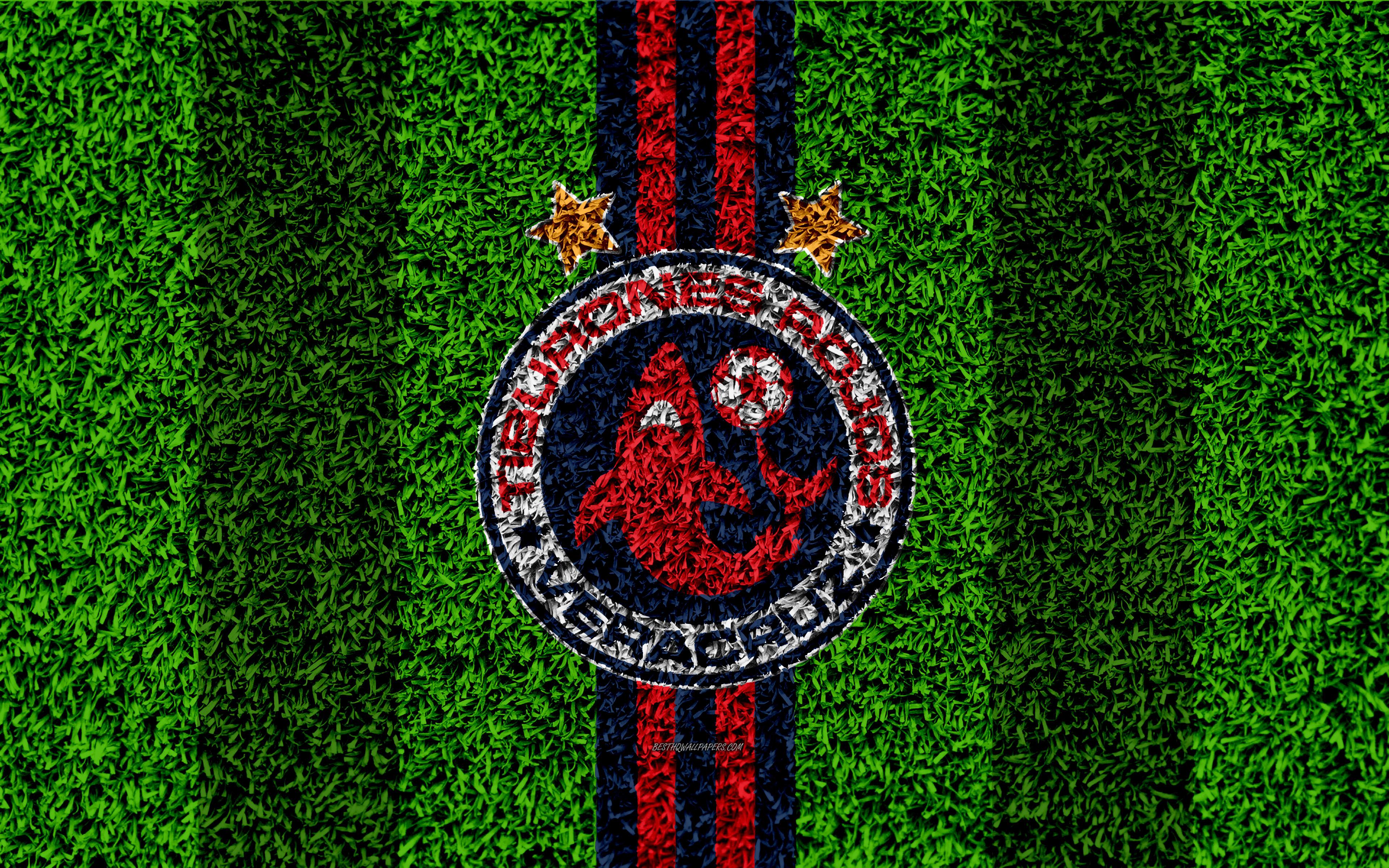 Download wallpaper Veracruz FC, 4k, football lawn, logo, Mexican