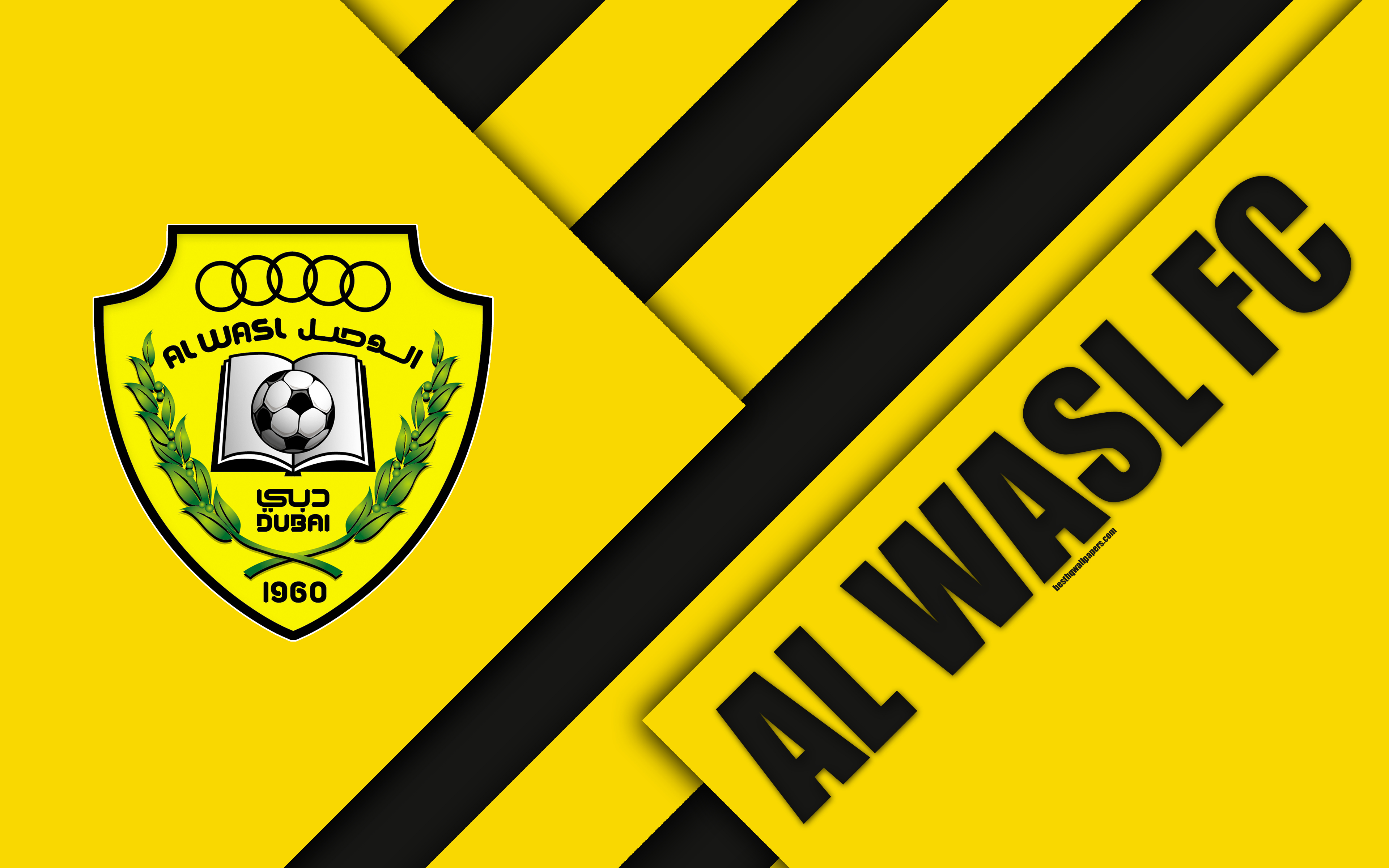 Download Wallpaper Al Wasl FC, Emirate Football Club, 4k, Material