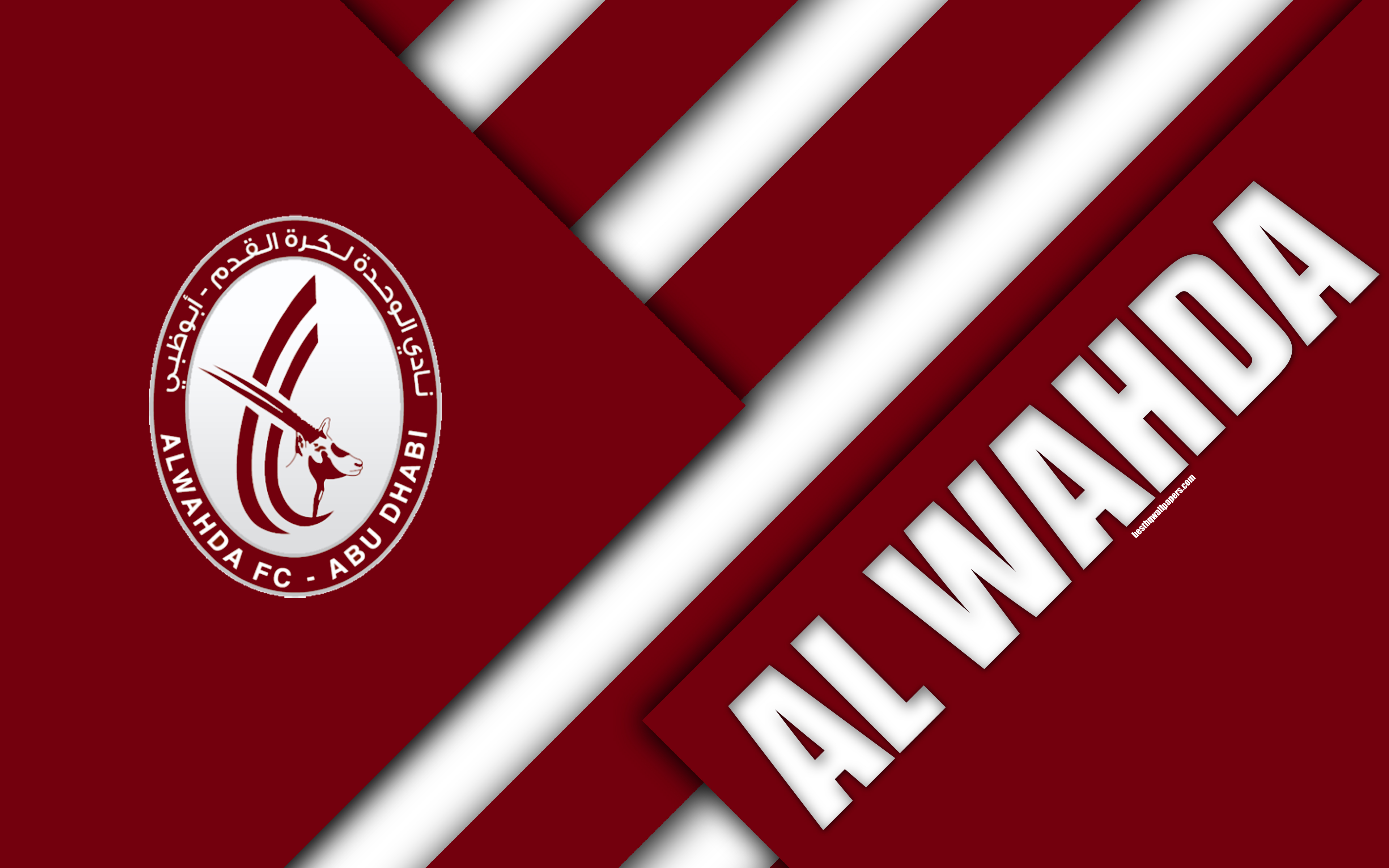Download wallpaper Al Wahda FC, emirate football club, 4k, material