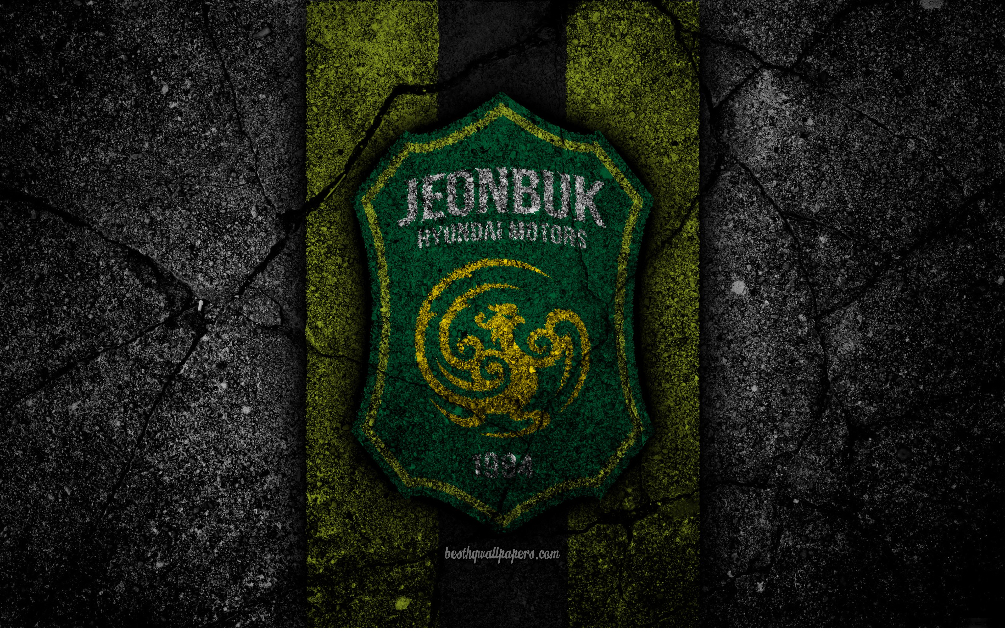 Download Wallpaper Jeonbuk FC, 4k, Logo, K League Classic, Grunge