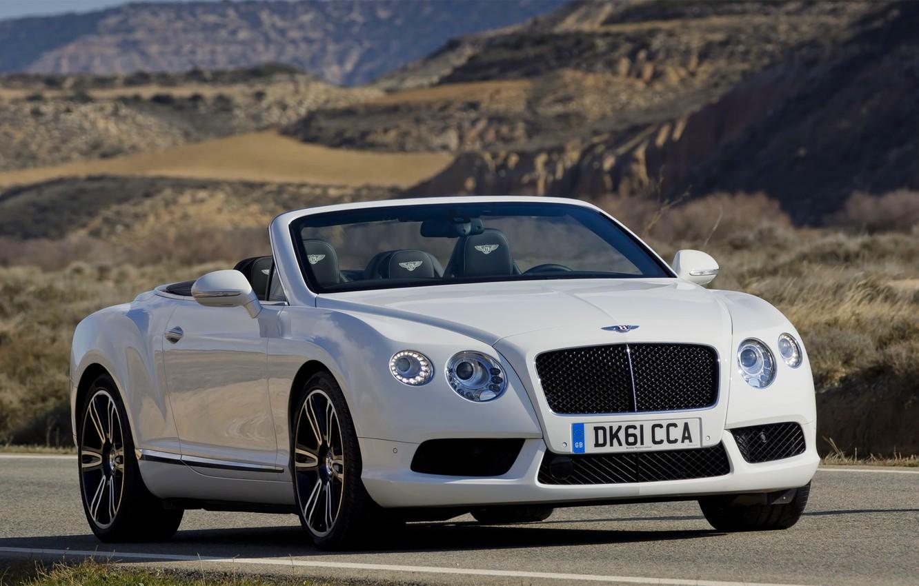 Wallpaper Bentley, Continental, White, Convertible, Grille, The hood