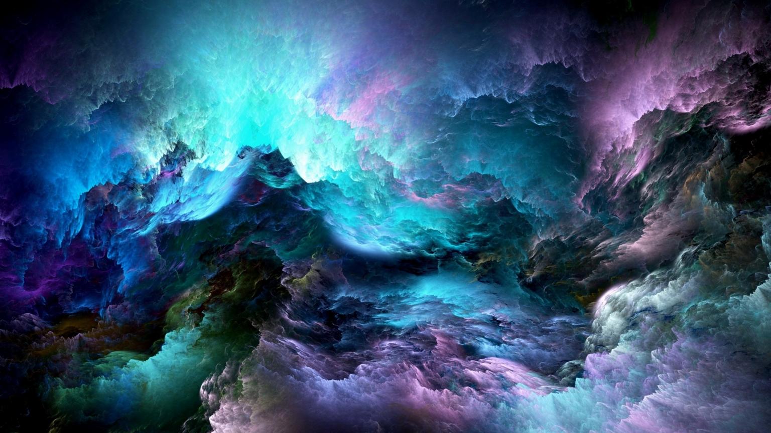 Abstract Colorful Clouds 1536 x 864 HDTV Wallpaper