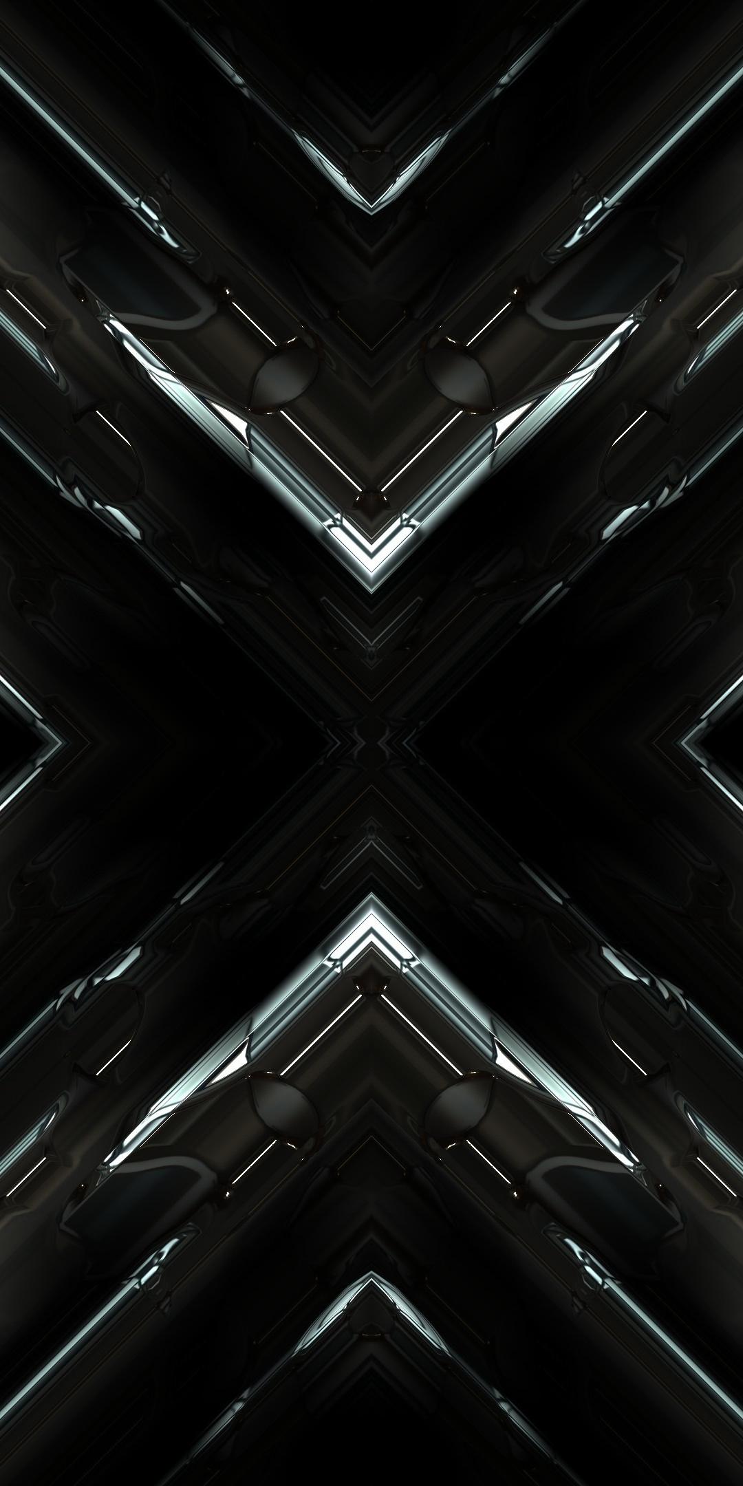 Download 1080x2160 wallpaper fractal, dark, abstract, honor 7x
