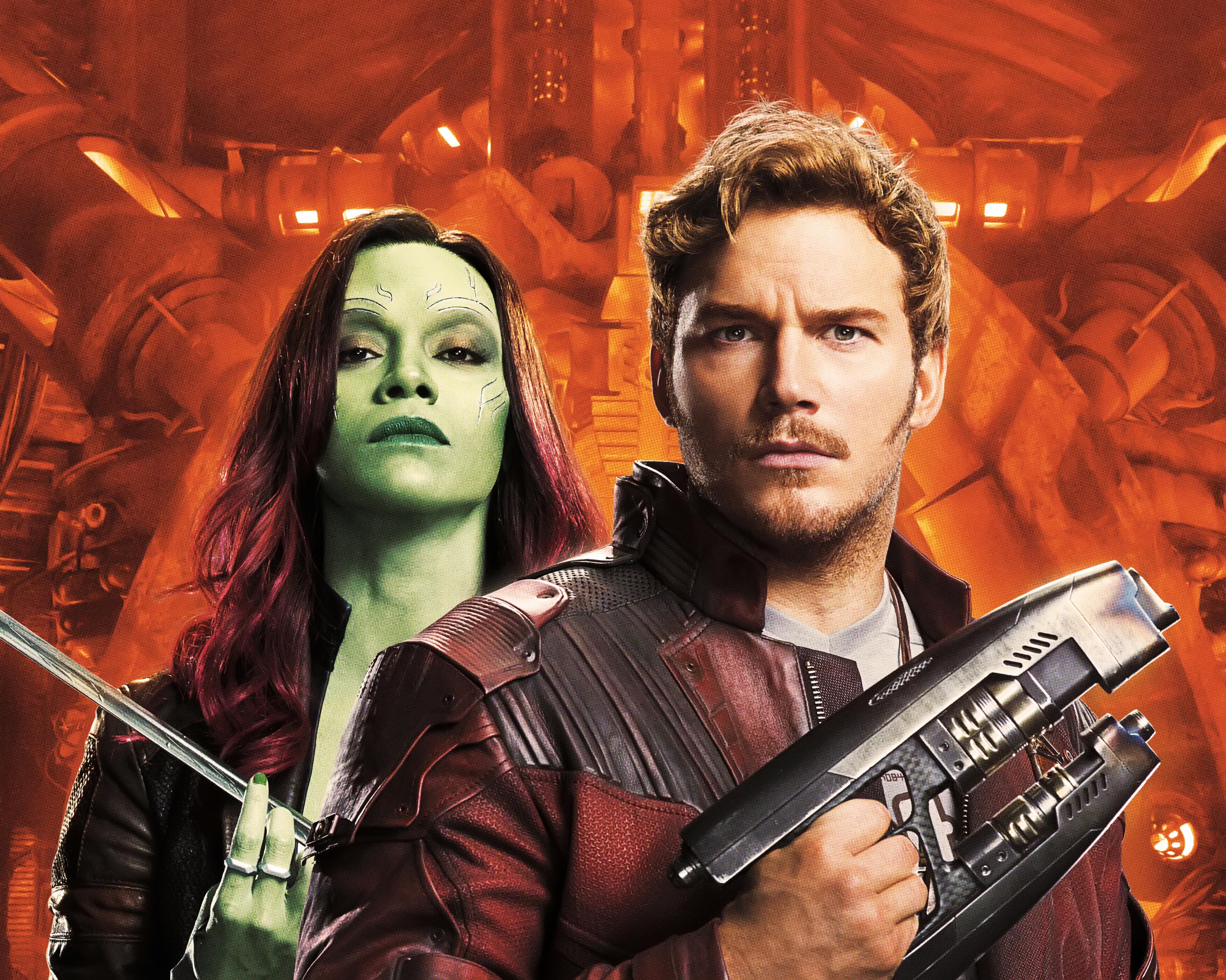 Guardians Of The Galaxy Vol. 2 (2017) Gamora & Star Lord 5K UHD 5:4