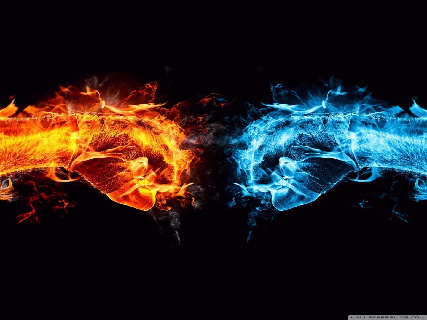 Fire Fist vs Water Fist ❤ 4K HD Desktop Wallpaper for 4K Ultra HD
