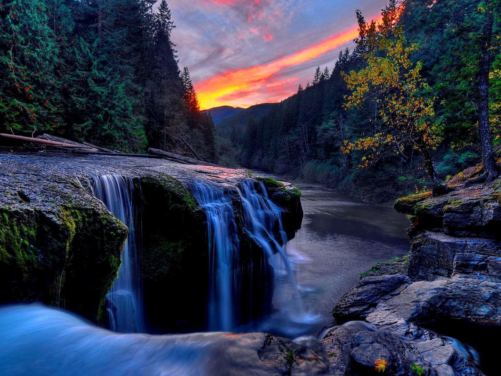 Scenic Desktop Wallpaper Waterfalls