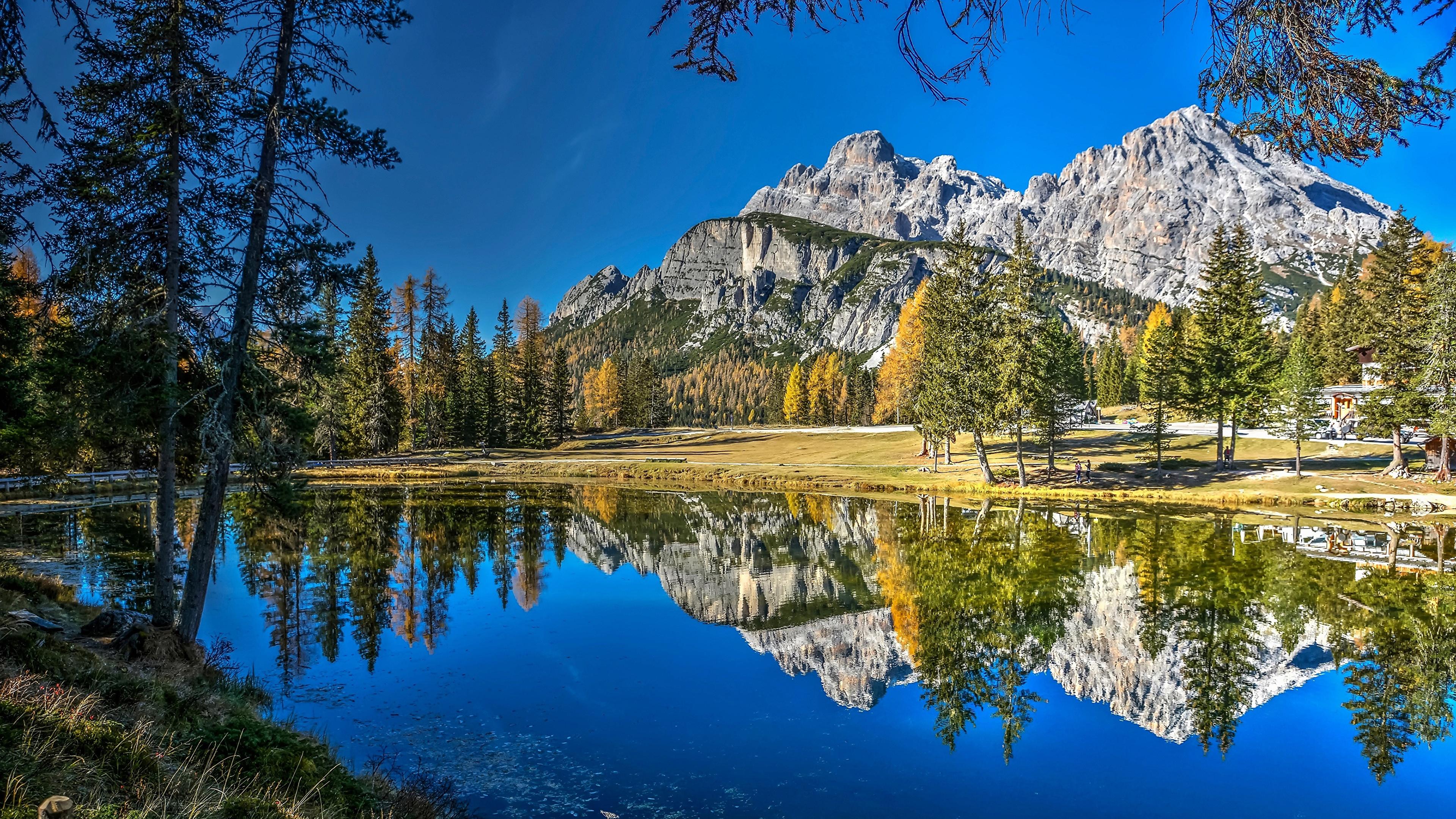 Mountain Lake Dolomites Italy Wallpapers Wallpaper Cave