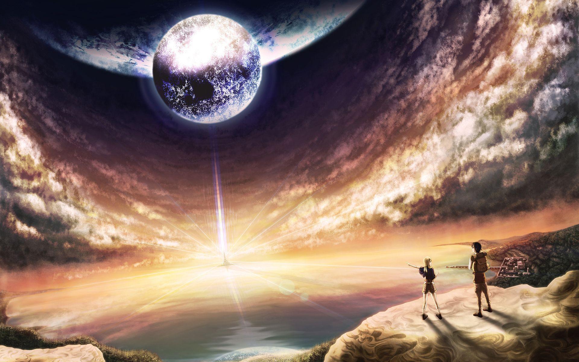 Fantasy World, Anime widescreen wallpaper. Wide
