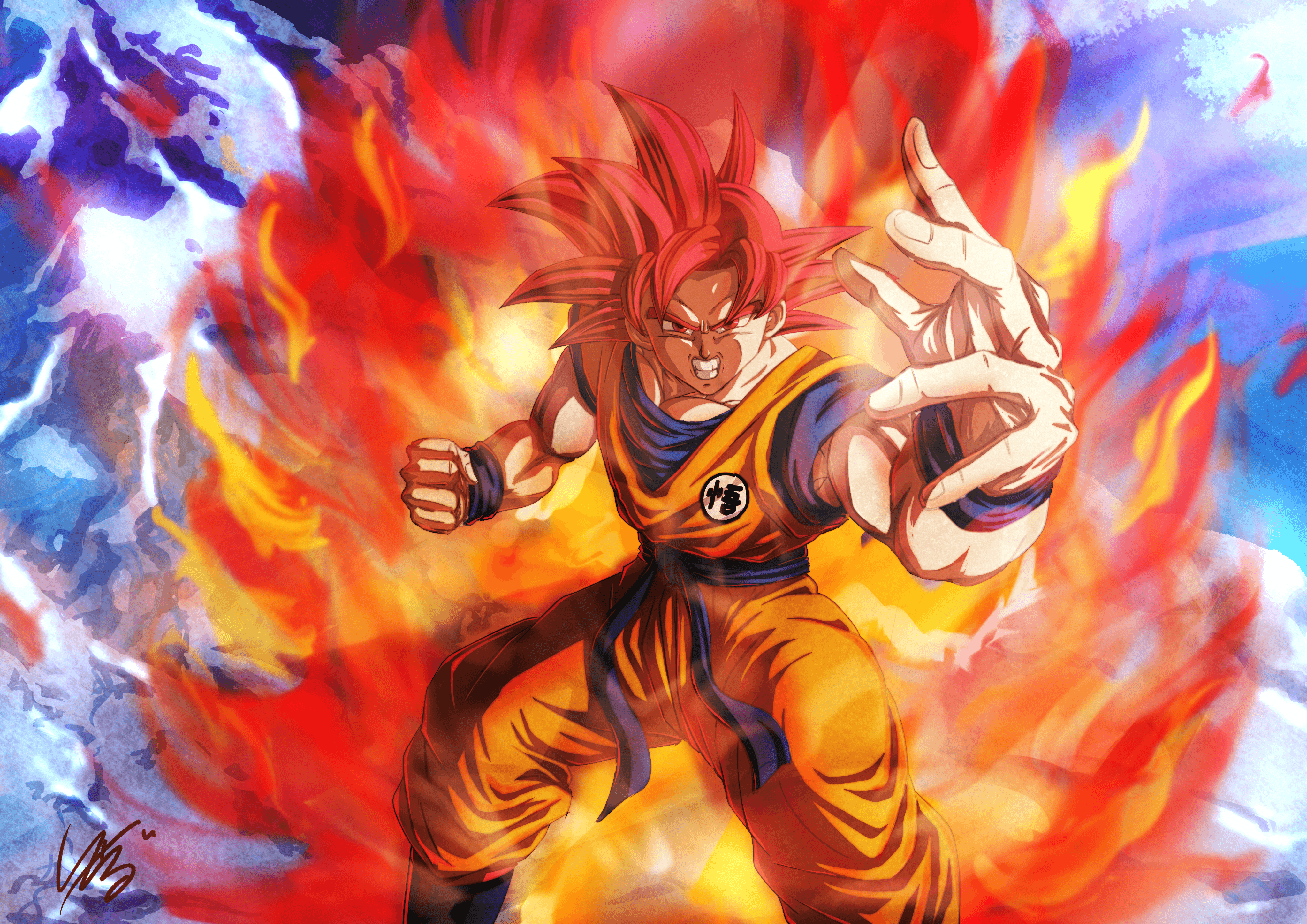 Super Saiyan God Goku Wallpaper 71 Images Riset