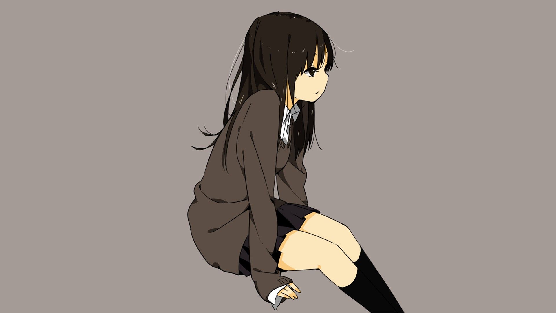 Sad Anime Girl Wallpaper Girl School Uniform Black