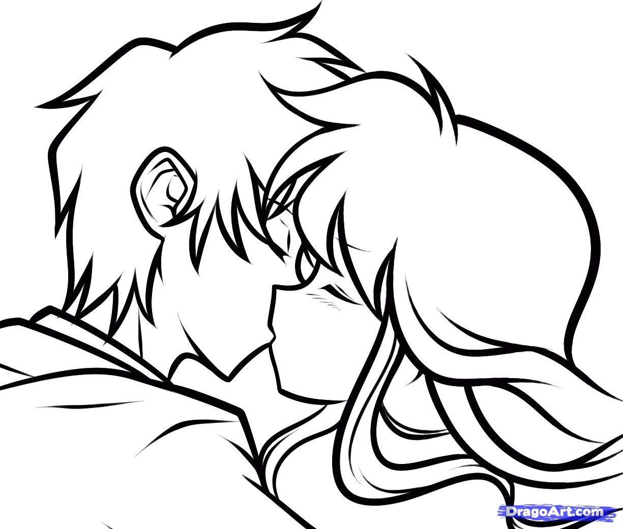 Anime Couple Kissing Drawing 43 Couples. Kissing