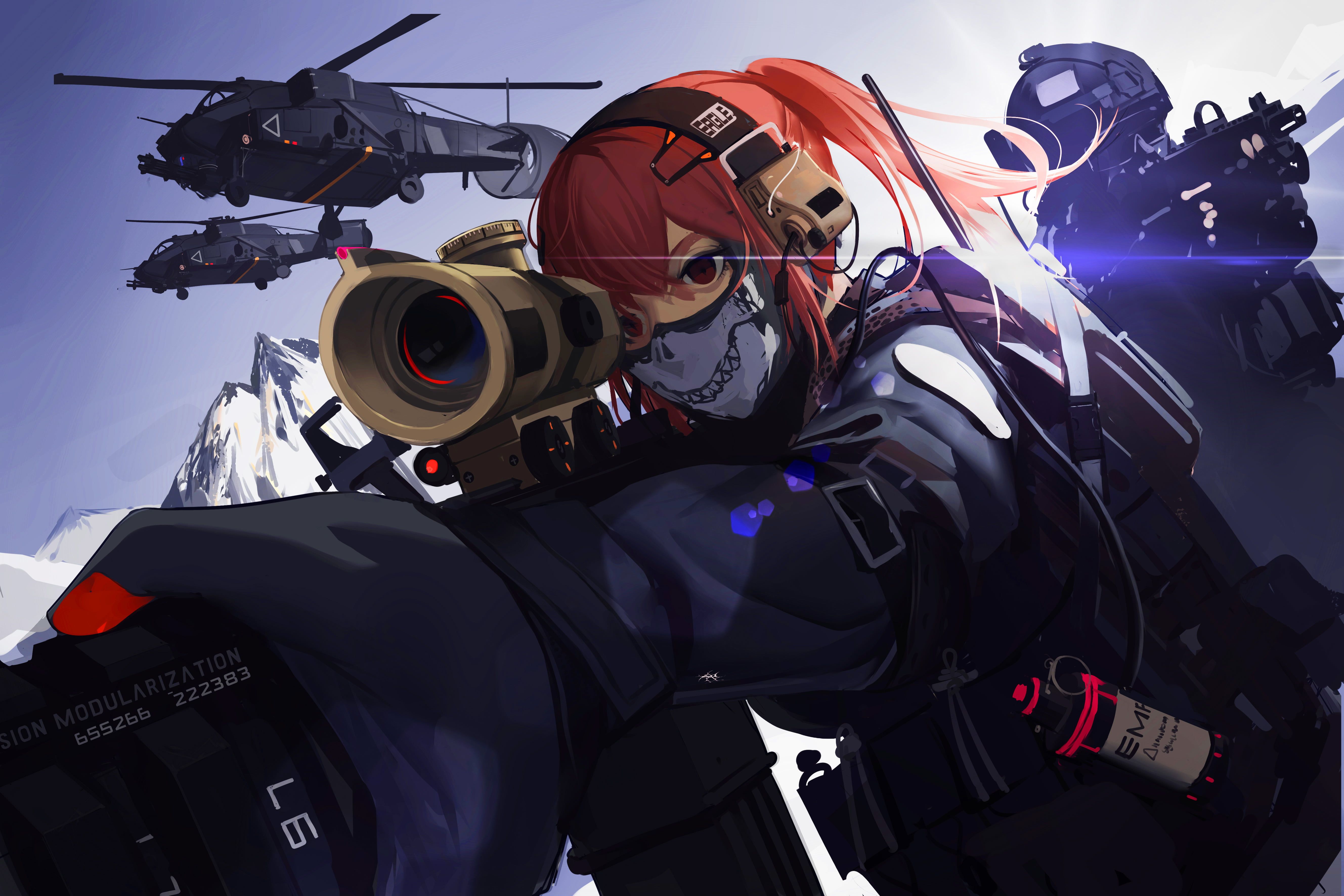 Anime Girl Military Wallpapers Wallpaper Cave