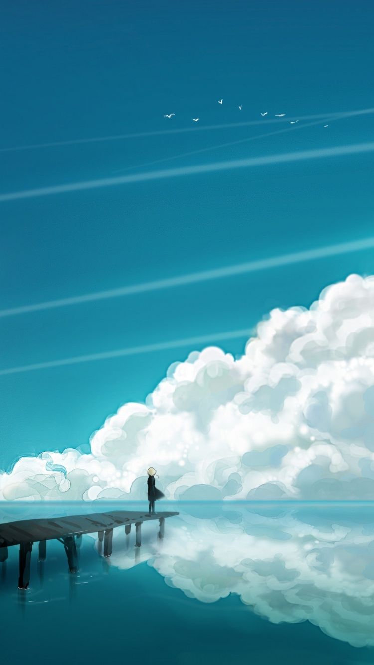 Sky Reflection Anime Wallpapers Wallpaper Cave