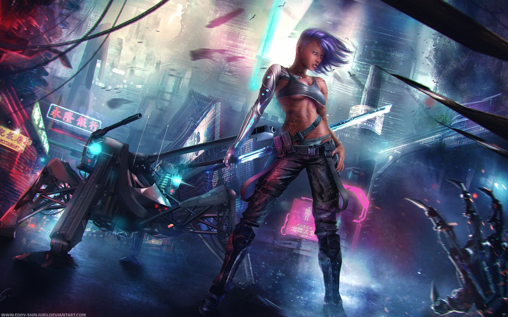 Cyberpunk Dagger Girl Wallpapers Wallpaper Cave