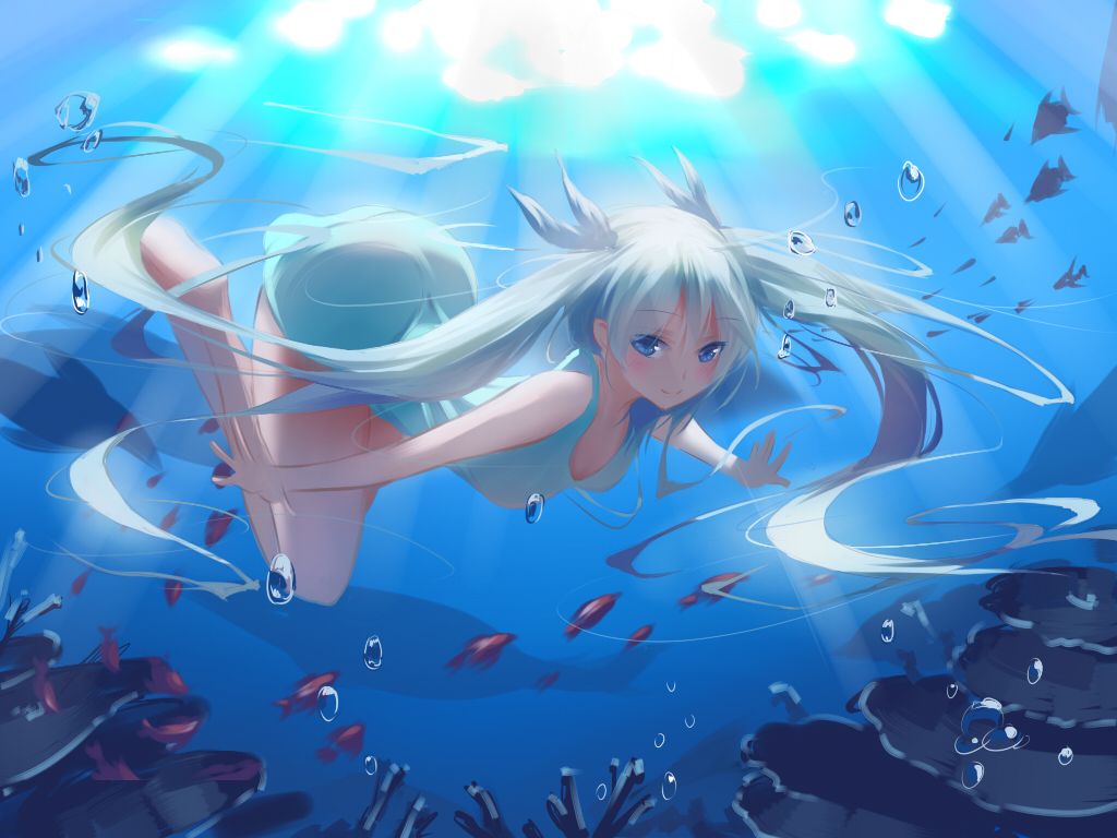 Girl Swimming Anime Wallpapers Wallpaper Cave