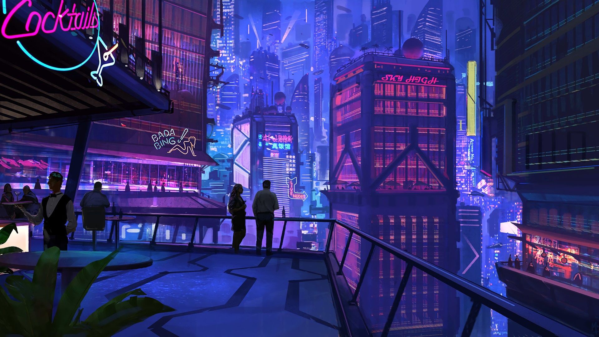 Neon Anime Cityscape Wallpapers Wallpaper Cave 6624 Hot Sex Picture 