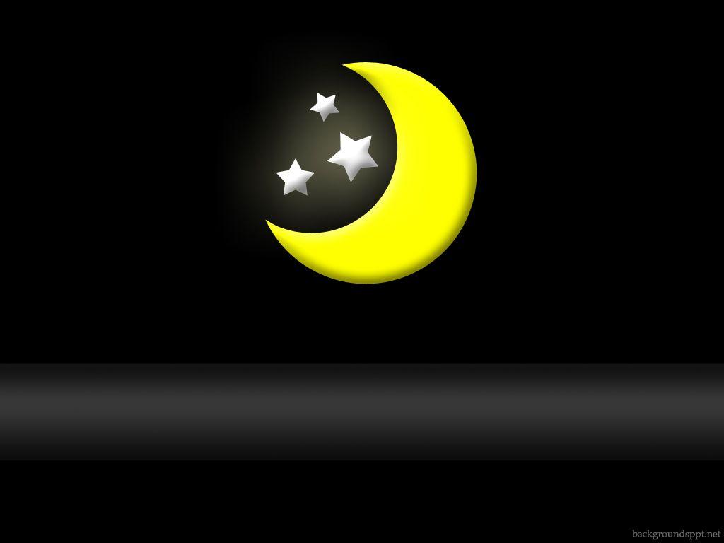 Night scenery moon and stars Download PowerPoint Background