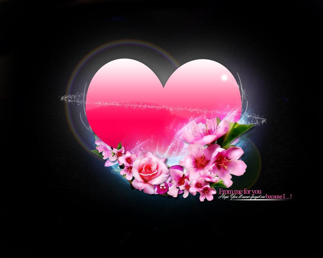 Heart and flowers wallpaper. Heart and flowers